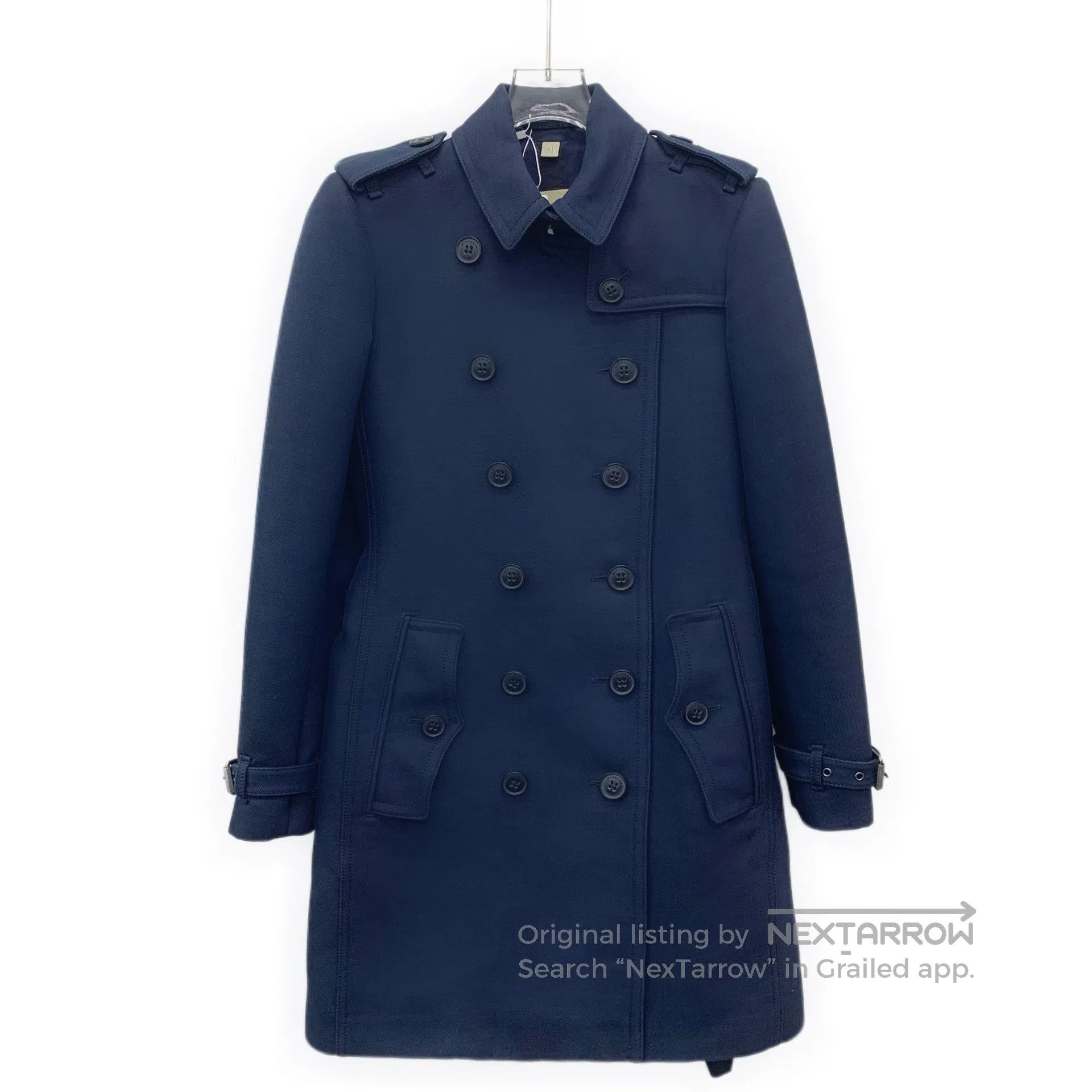 Burberry Burberry Dark blue cotton collar double-breasted belted wi Size XS / US 0-2 / IT 36-38 - 1 Thumbnail