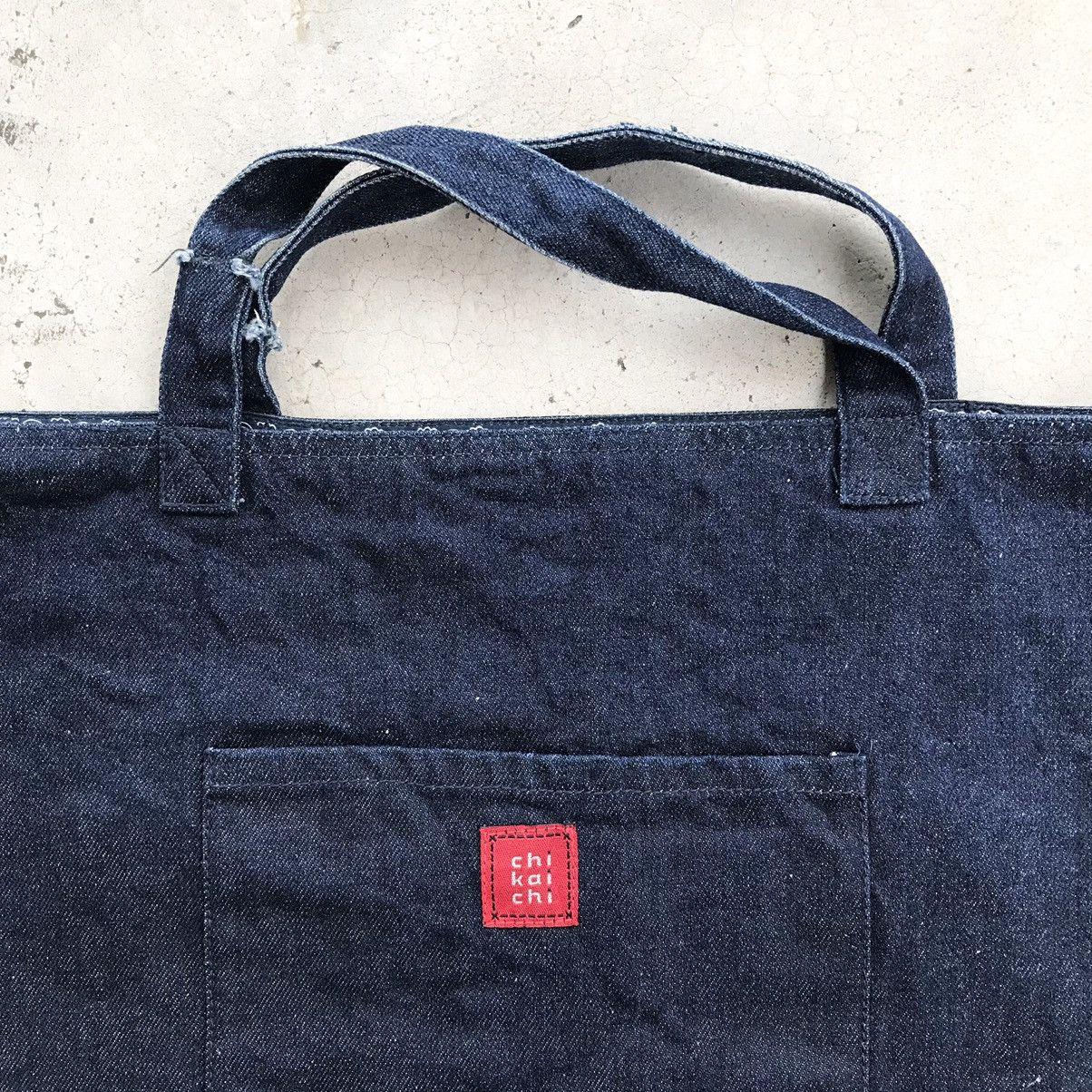 Blue Blue Japan Chi Kai Chi Denim Selvedge Reversible Bandana Totebag Size ONE SIZE - 5 Thumbnail
