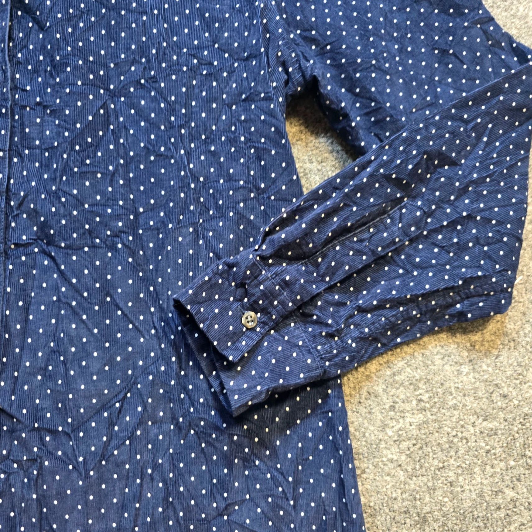 Lands' End Lands' End Shirt Womens S Blue Polka Dot Corduroy Button-Up Casual Capstone? Size S / US 4 / IT 40 - 4 Thumbnail