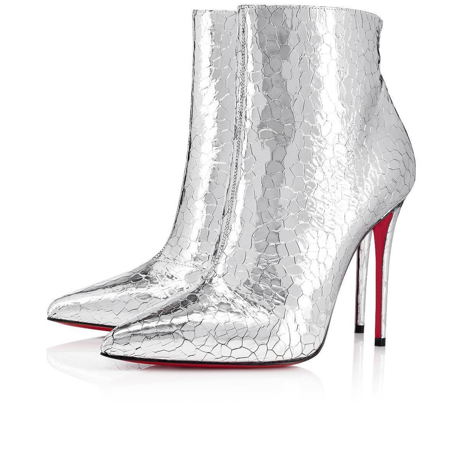 Christian Louboutin Christian Louboutin So Kate Booty 100 Silver Martele Heel Size US 5.5 / IT 35.5 - 1 Thumbnail