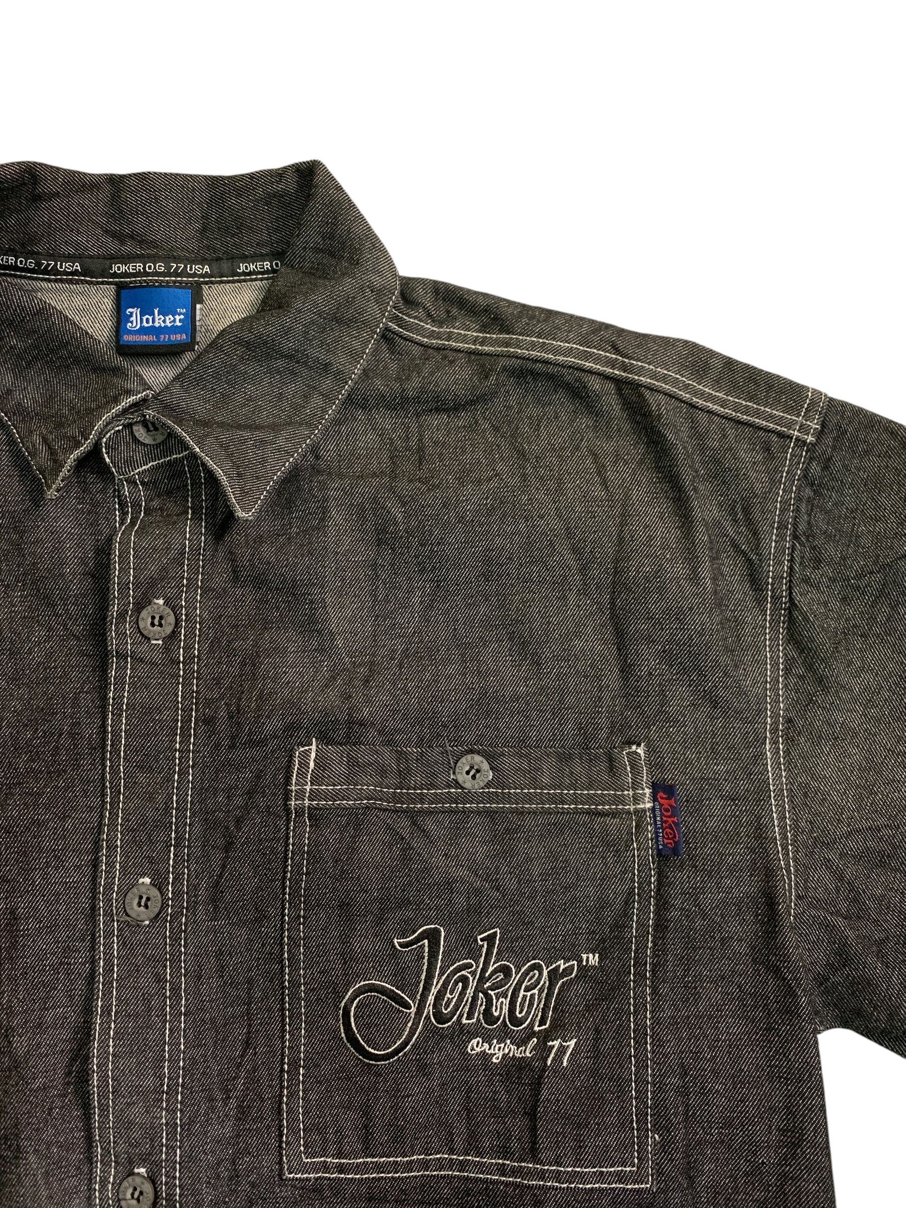 Japanese Brand Rare Design Joker O.G. 77 USA Denim Shirts Size US XL / EU 56 / 4 - 7 Thumbnail