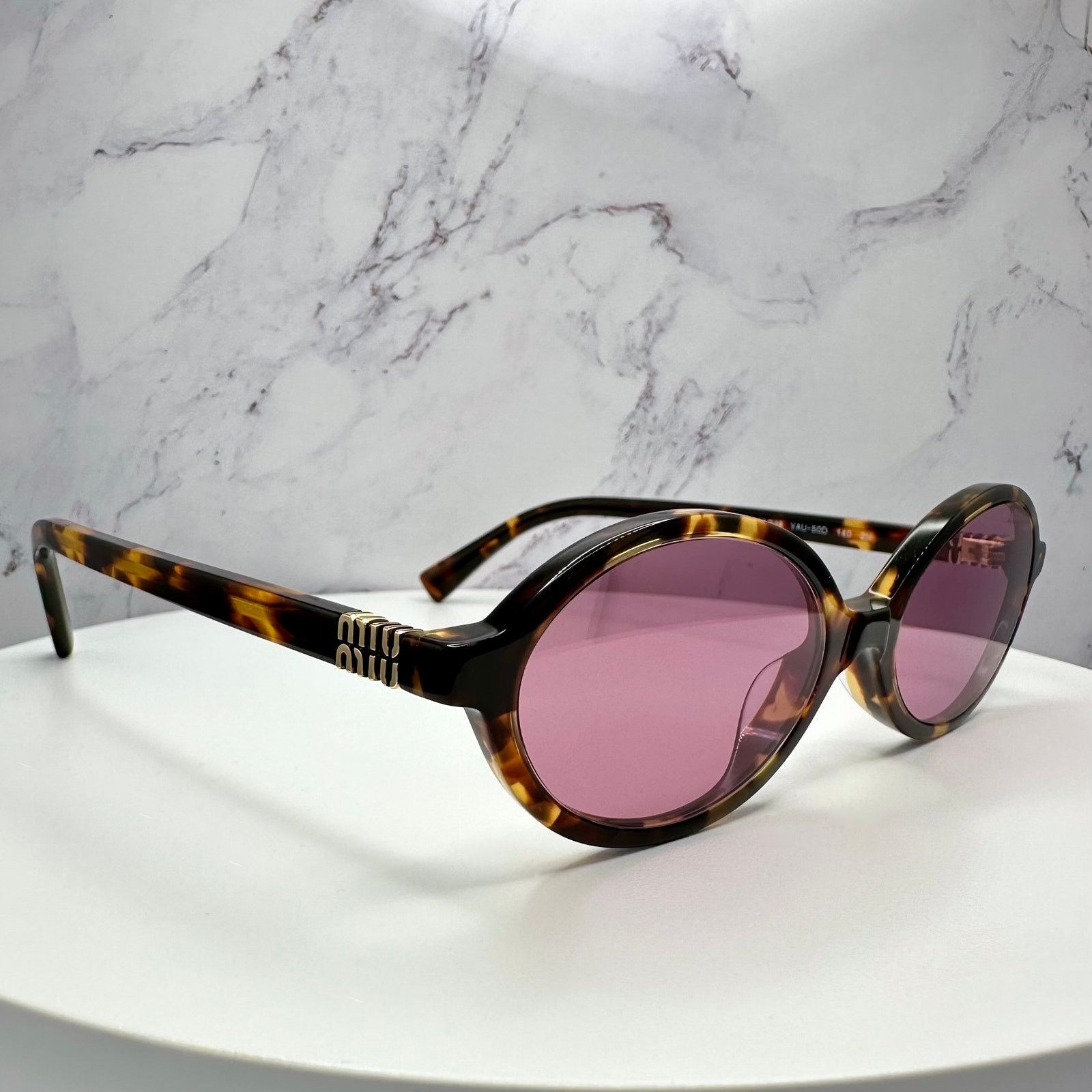 Miu Miu MIU MIU Sunglasses New Brown Gold Metal Logo Authentic Size ONE SIZE - 22 Thumbnail