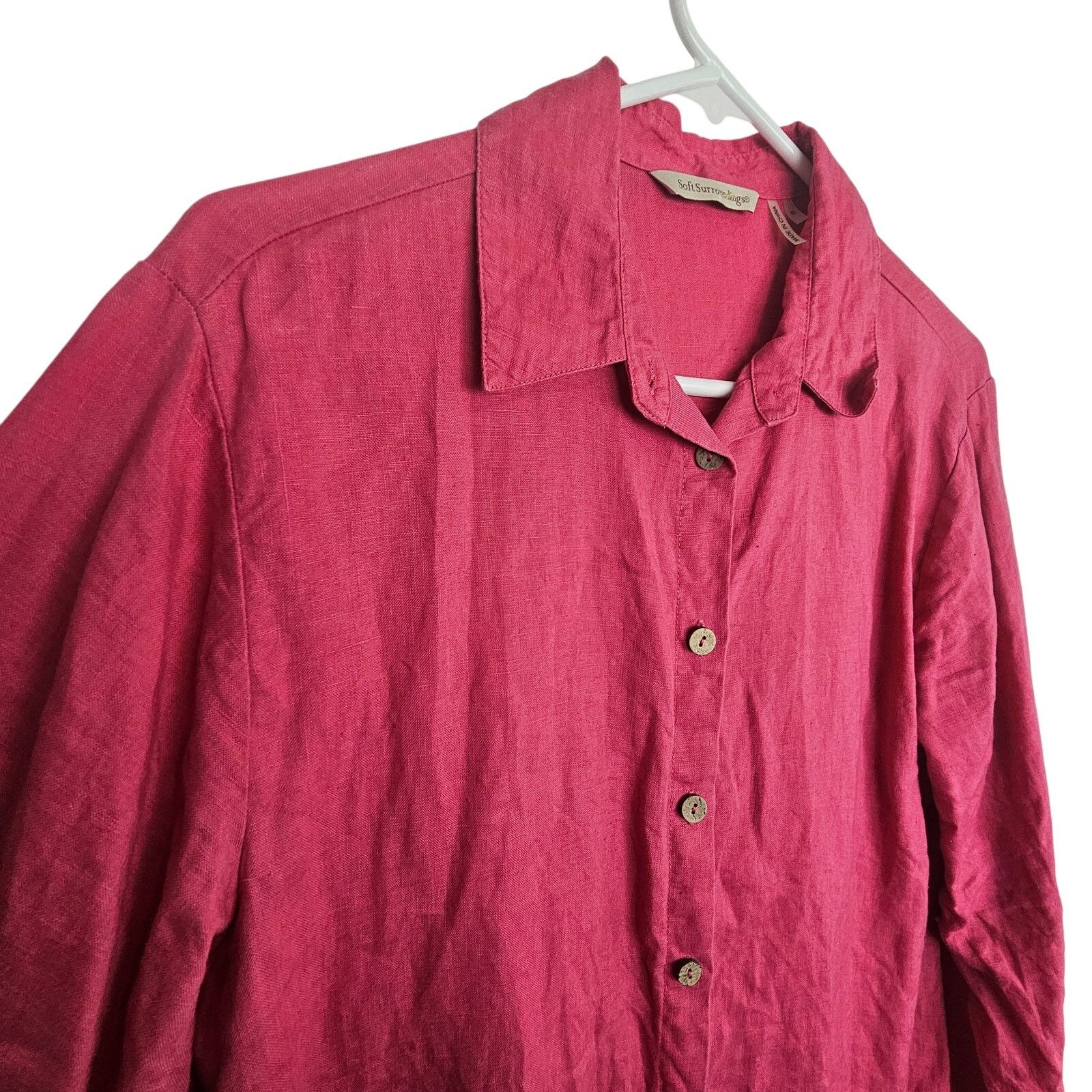 Soft Surroundings Soft Surroundings Womens Linen Shirt Size M Coastal Grandma Size M / US 6-8 / IT 42-44 - 5 Thumbnail