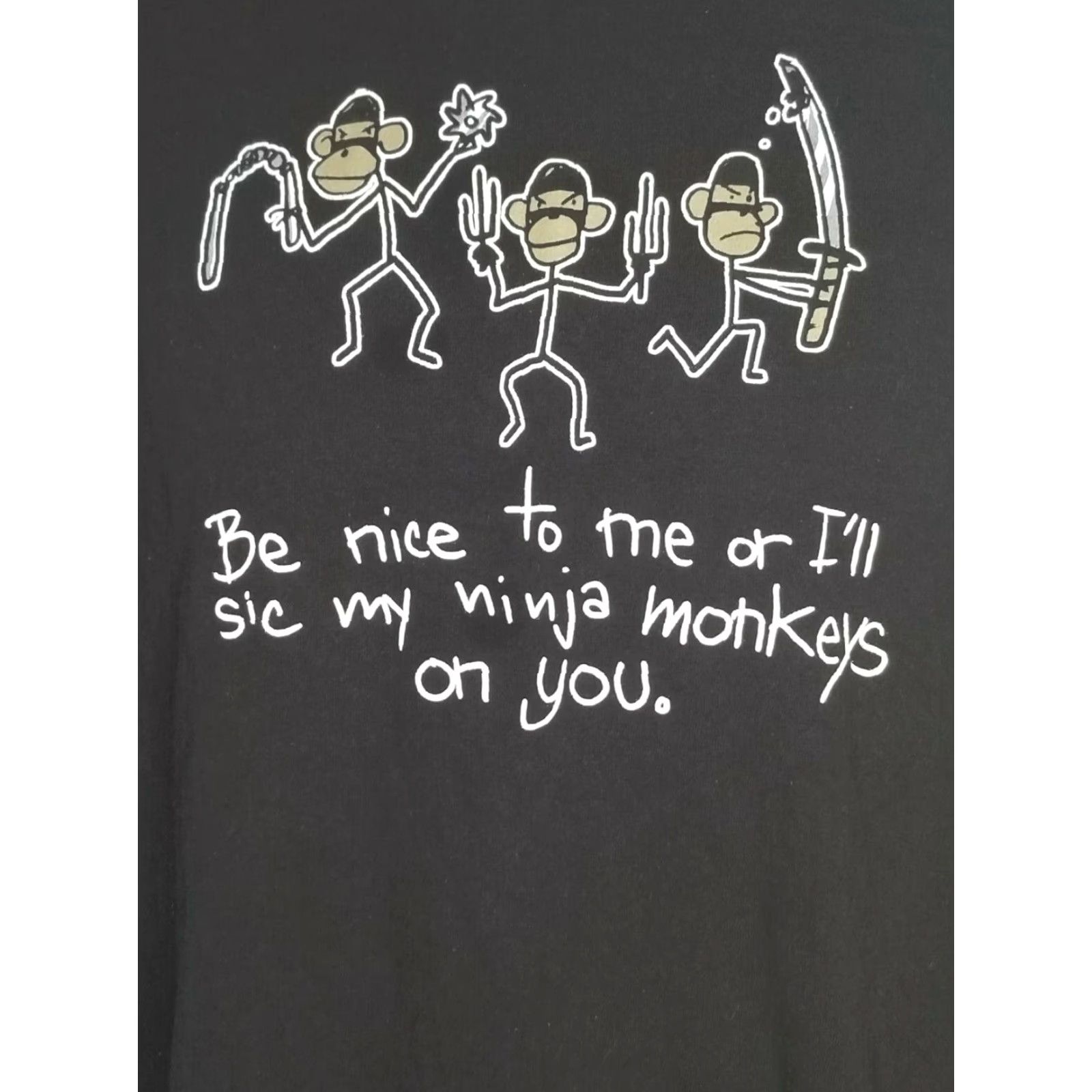Vintage VINTAGE Tennessee River Shirt 2XL Men Black Ninja Monkeys Graphic Tee 90s Humour Mens Size US XXL / EU 58 / 5 - 2 Thumbnail