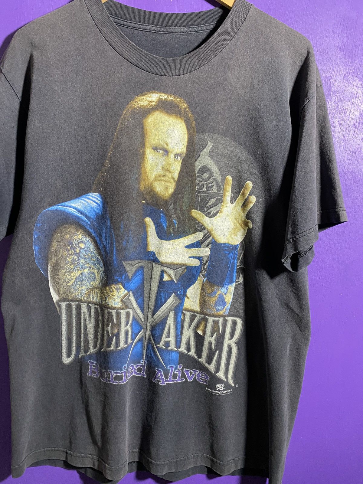 Vintage × WWF Vintage 90s WWF The undertaker buried alive t-shirt Size US L / EU 52-54 / 3 - 3 Thumbnail
