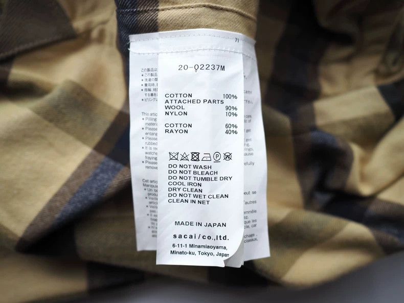 Sacai Sacai Yellow Double Deconstructed Check Shirt 2504-Nextarro Size US L / EU 52-54 / 3 - 6 Thumbnail