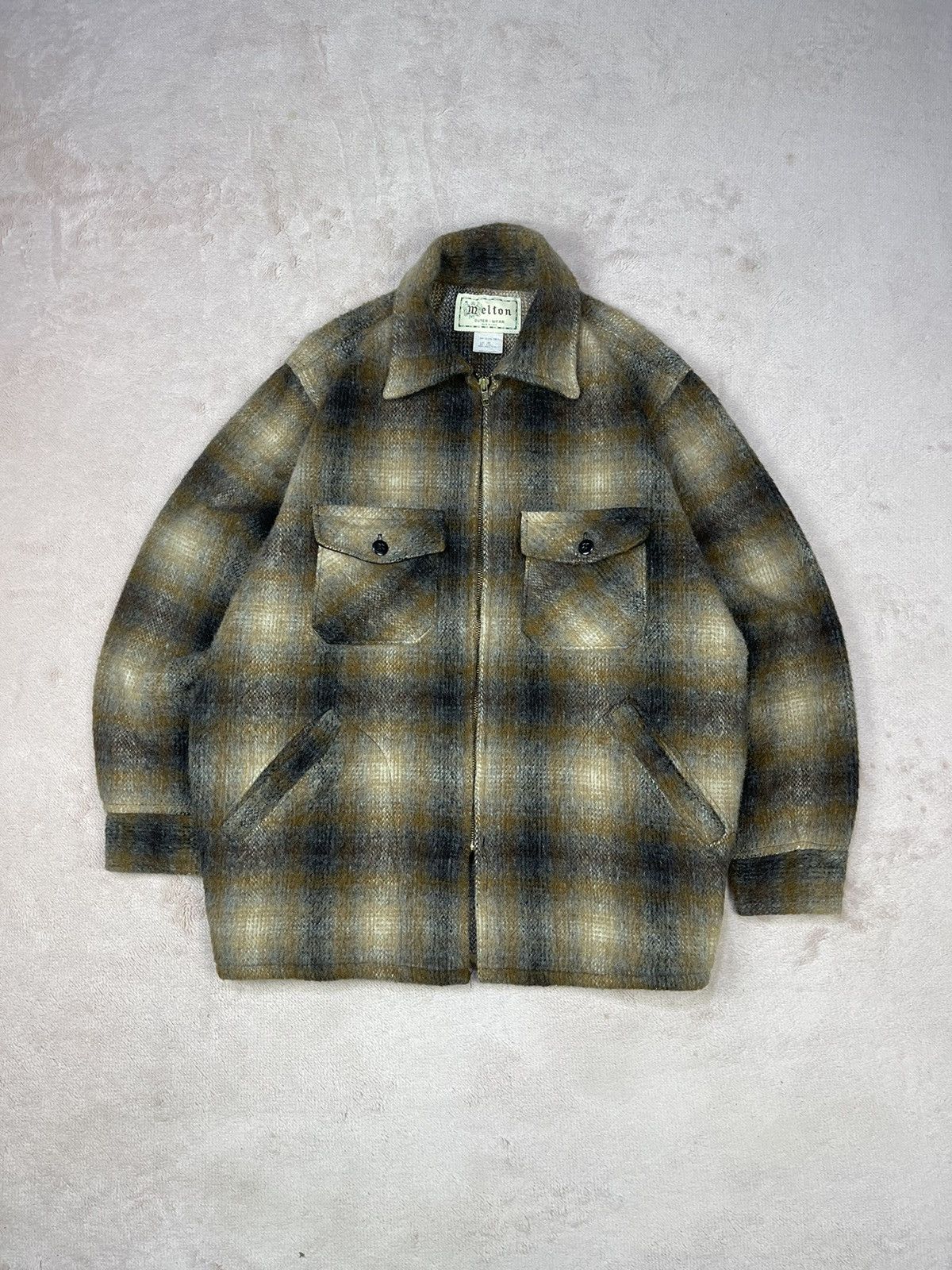 Vintage Vtg 80s Melton Shadow Plaid Flannel Tartan Jacket Size US M / EU 48-50 / 2 - 1 Thumbnail