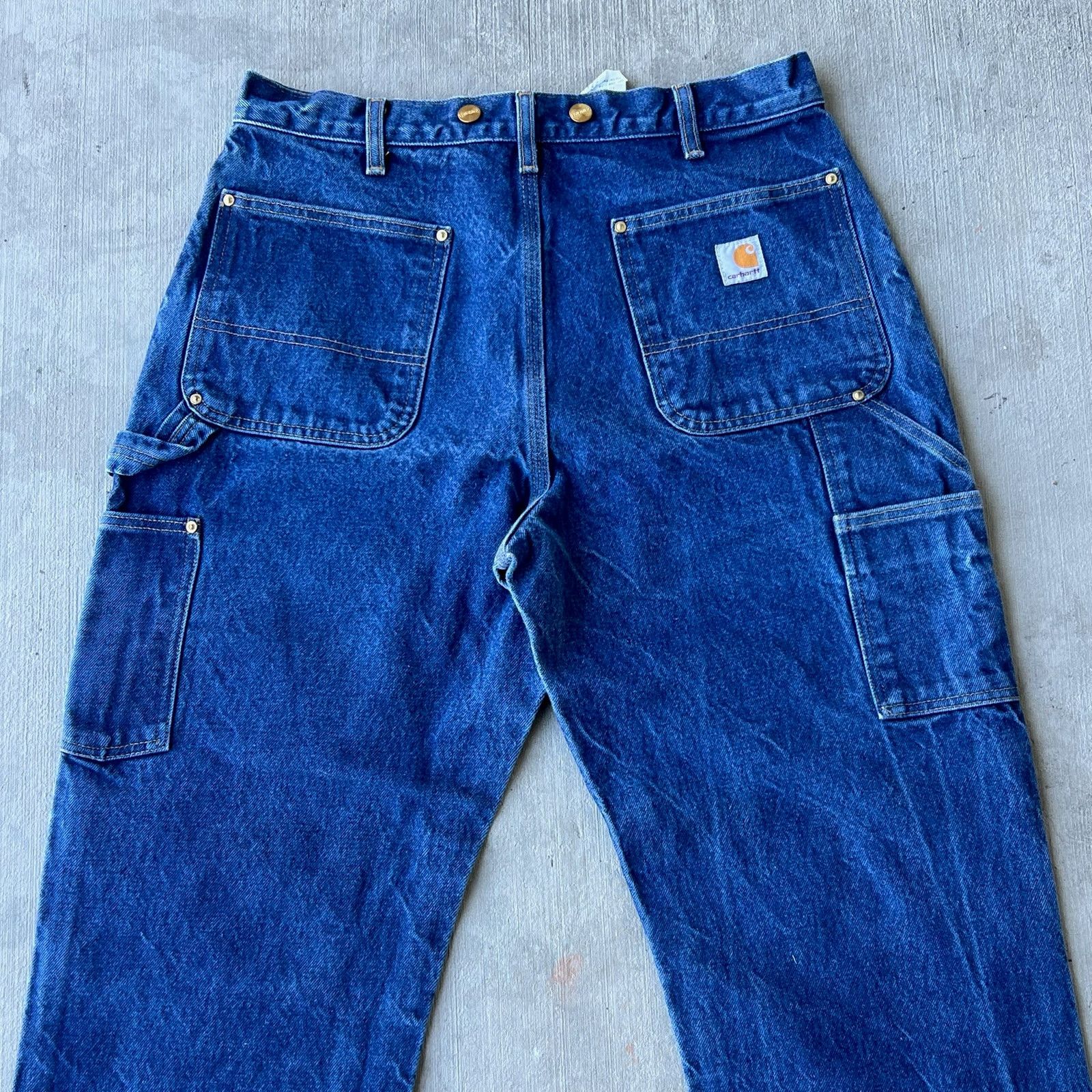 Carhartt × Vintage Carhartt denim blue jean double knee work carpenter pants Size US 33 - 5 Thumbnail