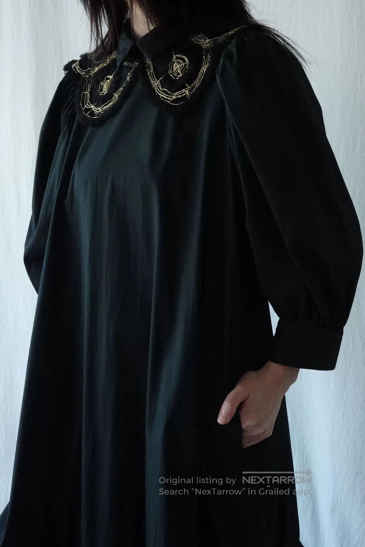 RIPVANWINKLE Quilted Black Puff Hem Dress. Size M / US 6-8 / IT 42-44 - 5 Thumbnail