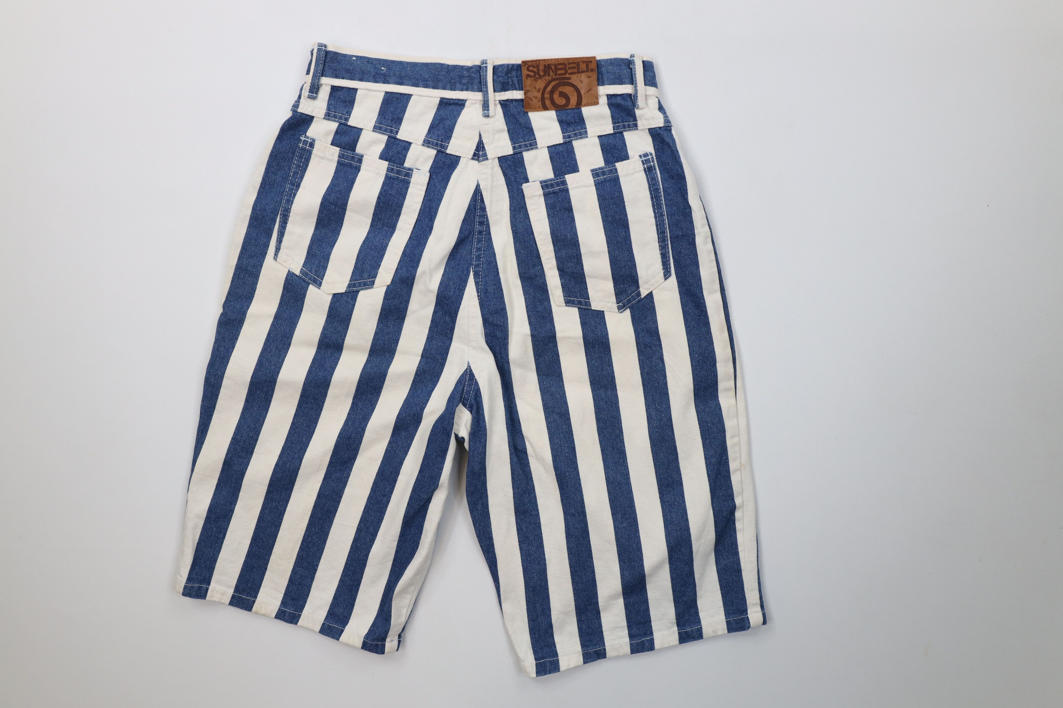 Vintage Vintage 90s Streetwear Baggy Striped Denim Shorts USA Size 28" / US 6 / IT 42 - 9 Thumbnail