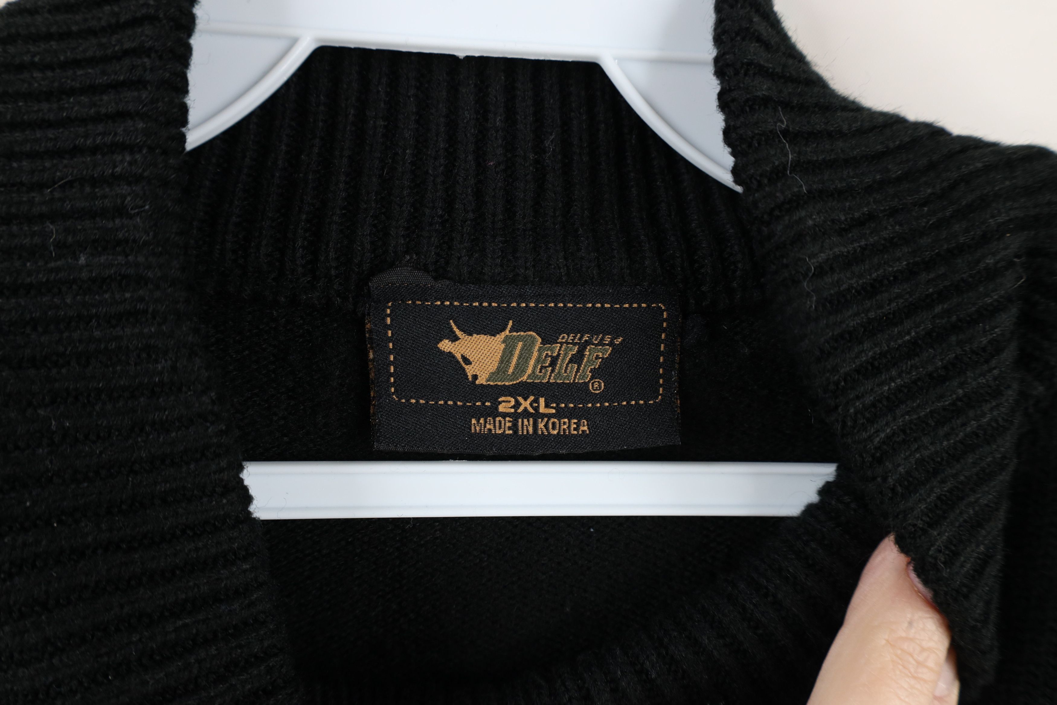 Vintage Vintage 90s Streetwear Fit Knit Mock Neck Sweater Black Size US XXL / EU 58 / 5 - 6 Thumbnail