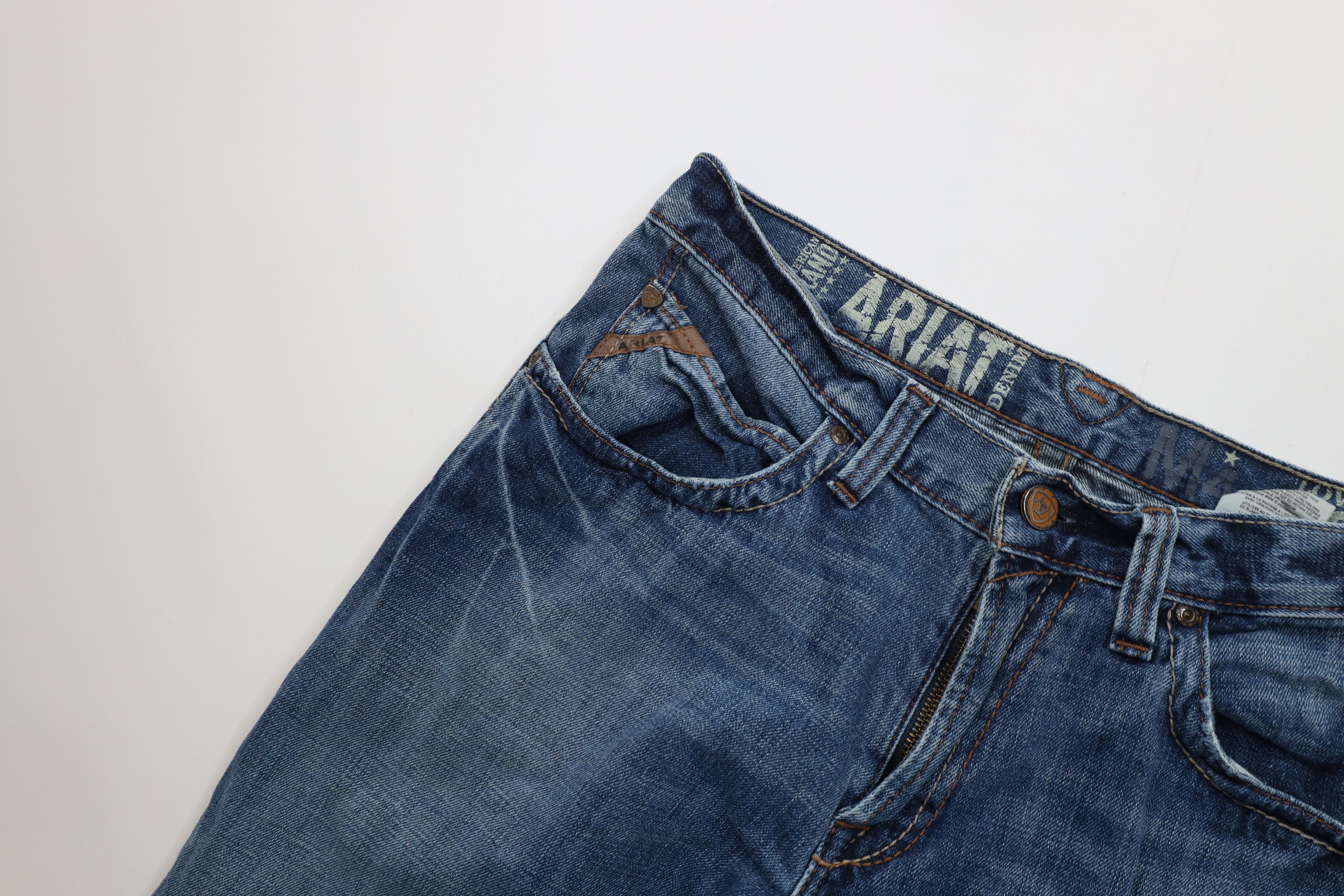 Ariat Ariat Stitch M4 Low Rise Bootcut Denim Jeans Blue Cotton Size US 32 / EU 48 - 7 Thumbnail