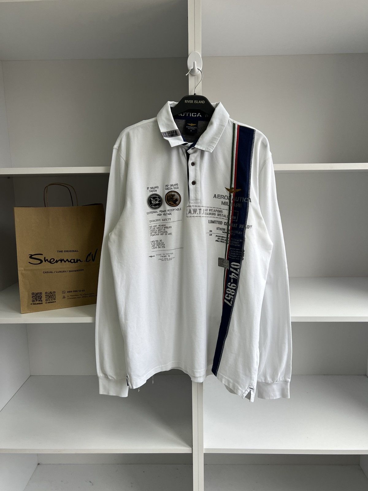 Aeronautica Militare × Vintage Vintage Aeronautica Militare Rugby Shirt Size US XXL / EU 58 / 5 - 2 Thumbnail