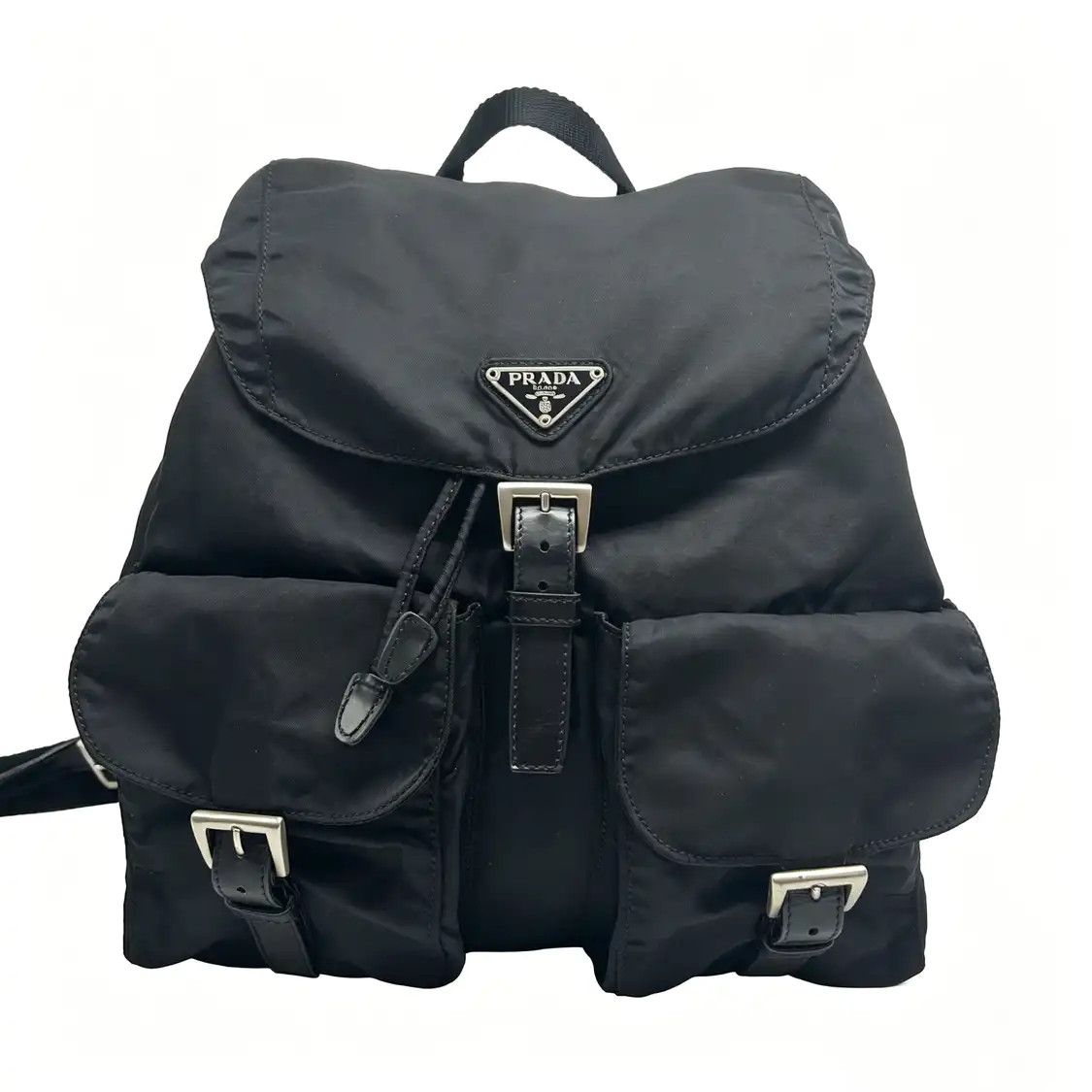 Prada PRADA Re-Nylon Medium black nylon logo backpack Size ONE SIZE - 1 Thumbnail
