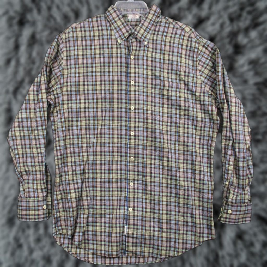 Peter Millar Peter Millar Shirt Large Mens 100% Cotton Plaid Multicolor Long Sleeve Shirt Size US L / EU 52-54 / 3 - 1 Thumbnail