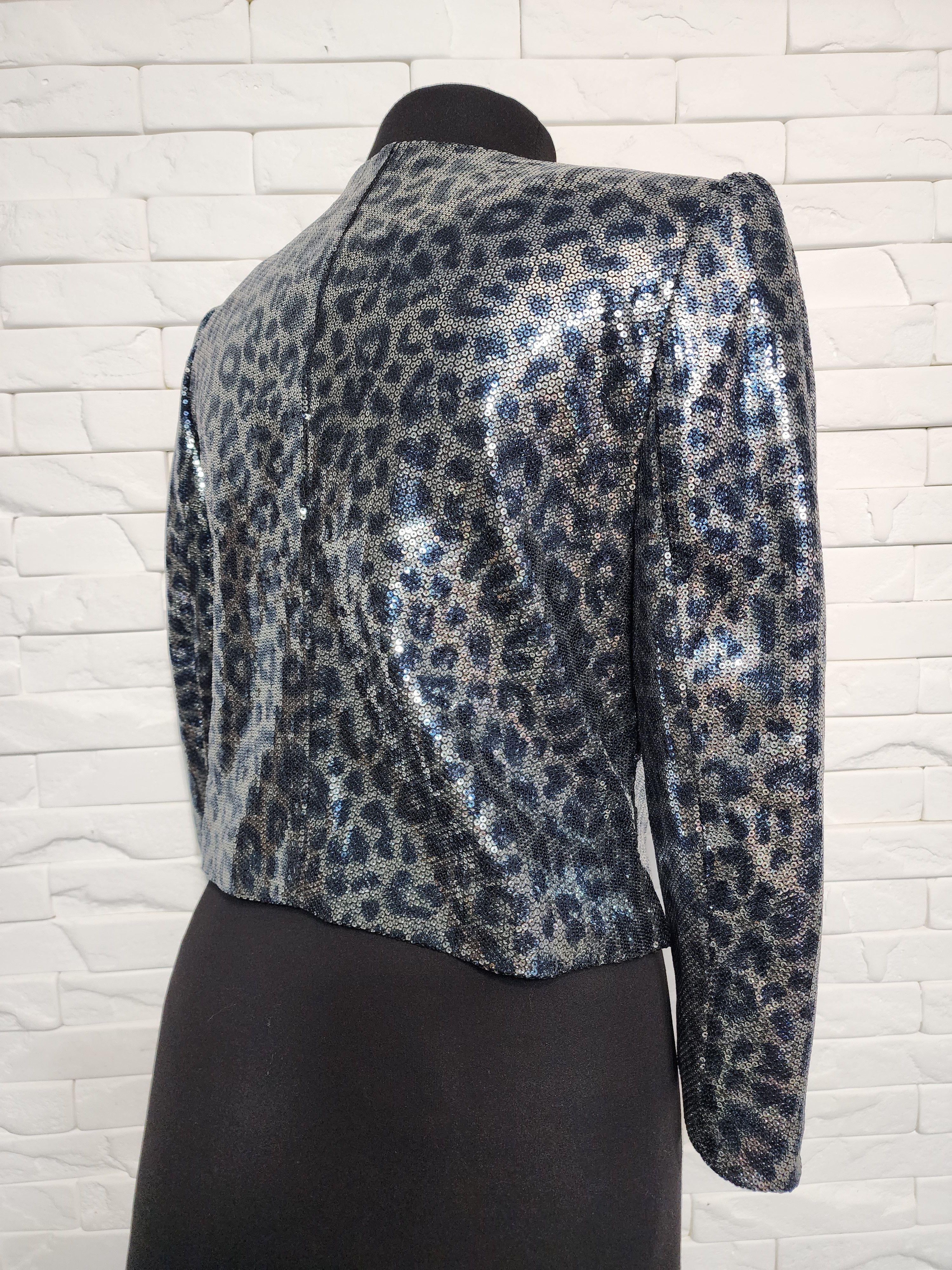 NEXT Silver-Blue Jacket With Sequins: Women's Blue Blazer Size M / US 6-8 / IT 42-44 - 6 Thumbnail