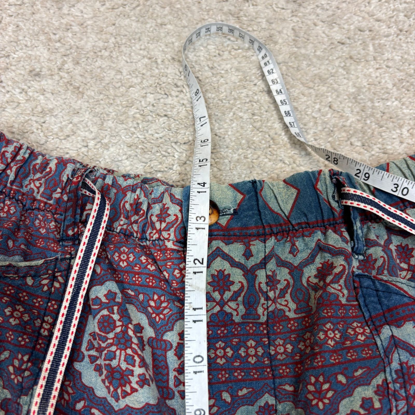Dr. Collectors Dr. Collectors P23 Ajrakh Burgundy Indigo Print D Pants Med Size US 30 / EU 46 - 9 Thumbnail