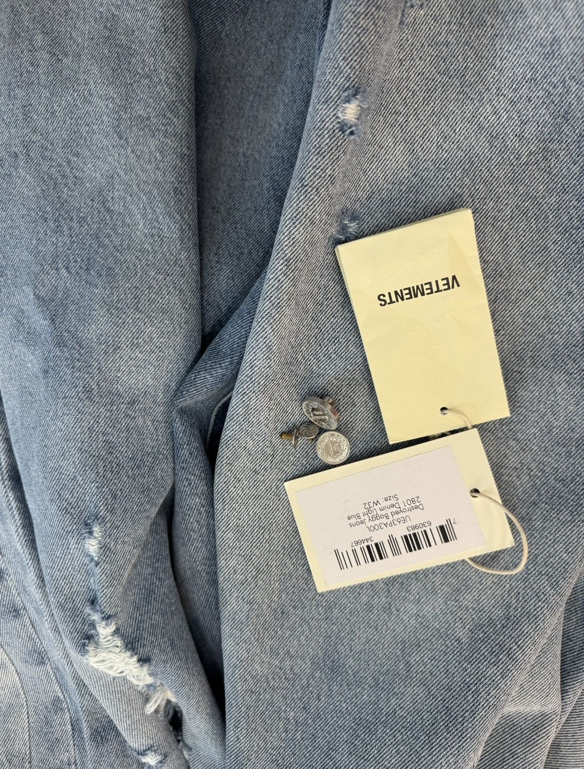 Vetements Vetements distressed baggy jeans 23ss Size US 32 / EU 48 - 4 Thumbnail