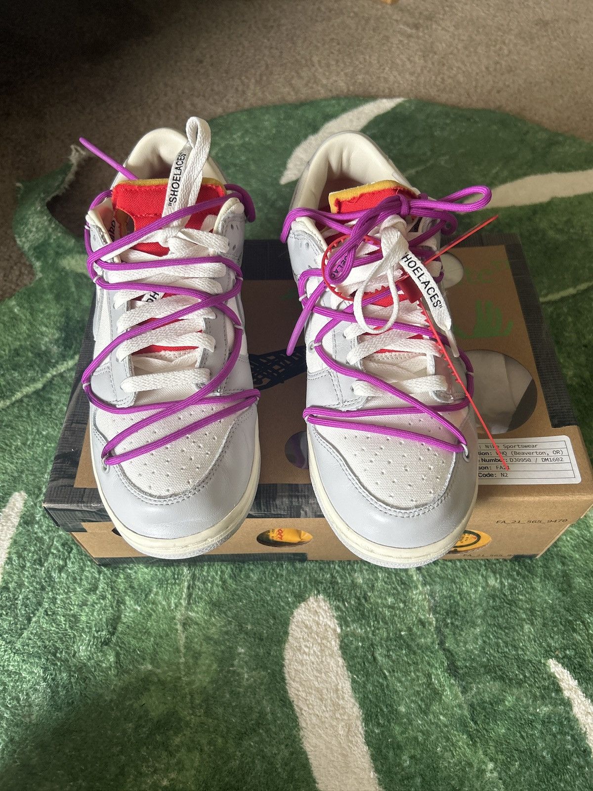 Nike × Off-White OFF WHITE DUNK LOW LOT 45 Size US 9.5 / EU 42-43 - 3 Thumbnail