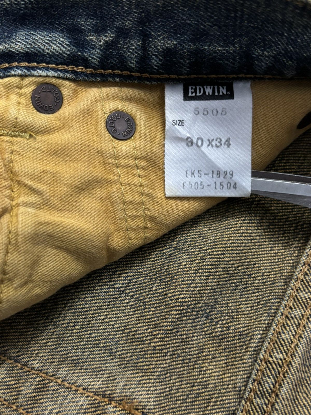 Edwin Vintage Edwin 505X Selvedge Mud Wash Baggy Frayed Leg Jeans Size US 30 / EU 46 - 20 Thumbnail