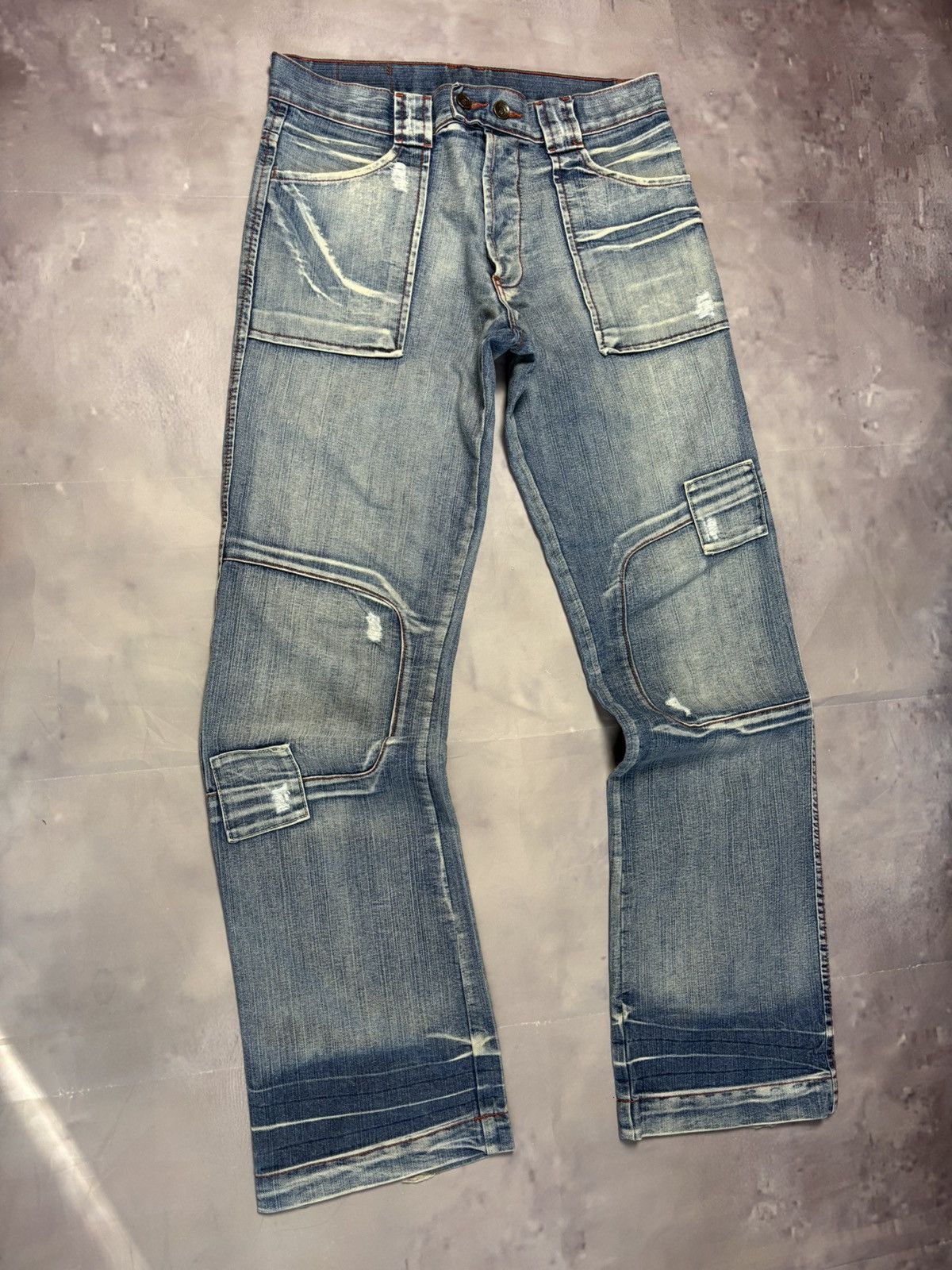 Vintage vintage archive distressed denim straight leg Size US 31 - 2 Thumbnail