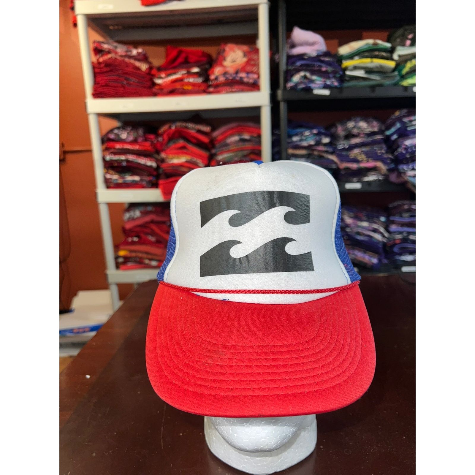 Otto Vintage Wave Hat Waves Surfing Surf White Blue Snapback Cap Size ONE SIZE - 1 Thumbnail