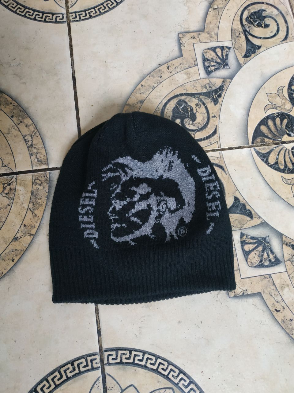 Diesel Diesel Reversible Mohawk Beanie Hat Y2K Black Gray Knit Size ONE SIZE - 6 Thumbnail