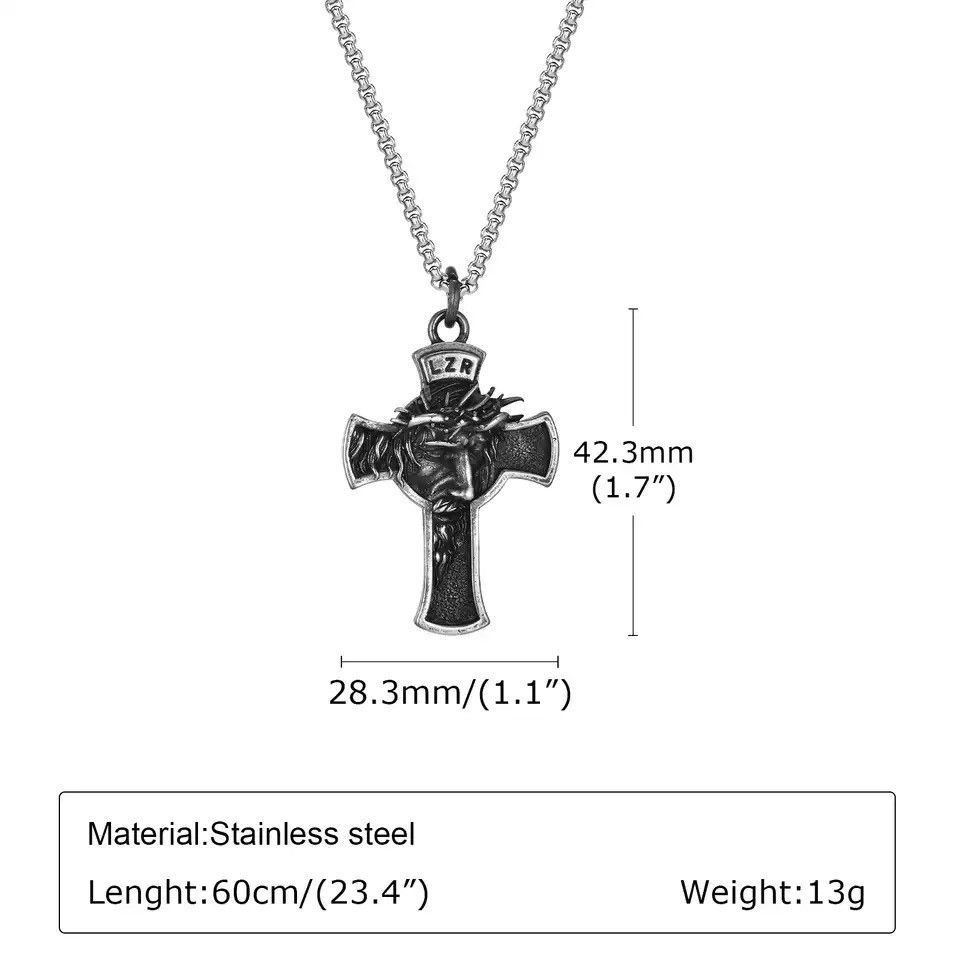 Jewelry Vintage Jesus Head Cross Necklaces Size ONE SIZE - 5 Thumbnail
