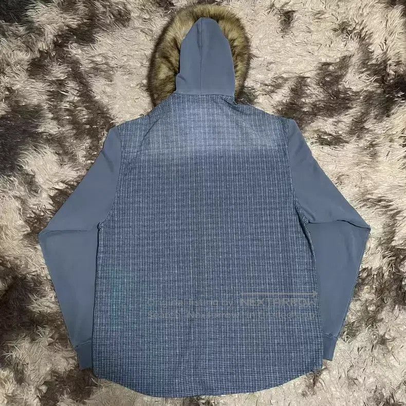 Balenciaga Balenciaga Faux Fur Collar Patchwork Plaid Shirt Size US M / EU 48-50 / 2 - 2 Thumbnail