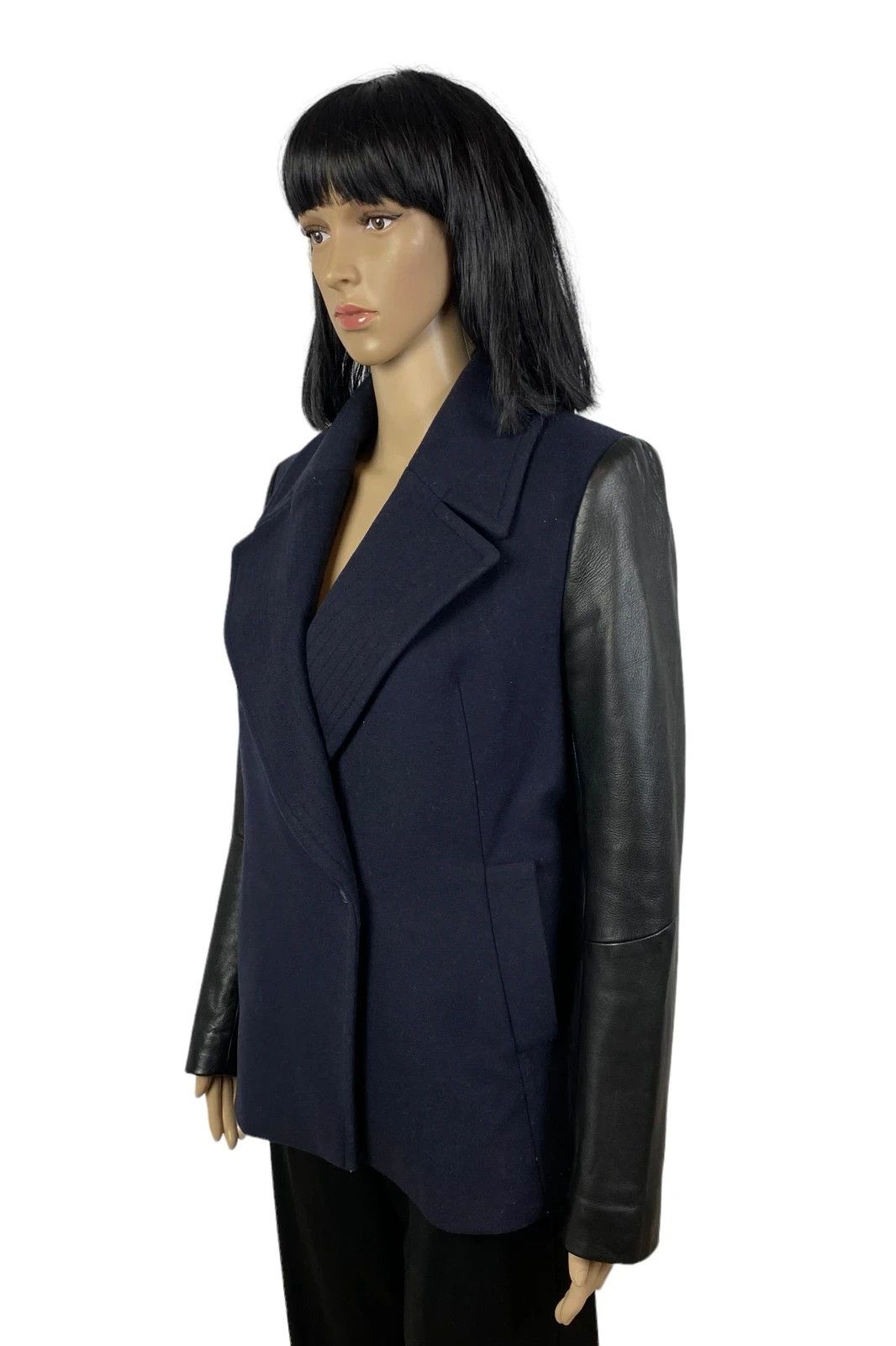 Reiss Reiss Fante Wool Coat Genuine Leather Sleeves size S Size S / US 4 / IT 40 - 3 Thumbnail