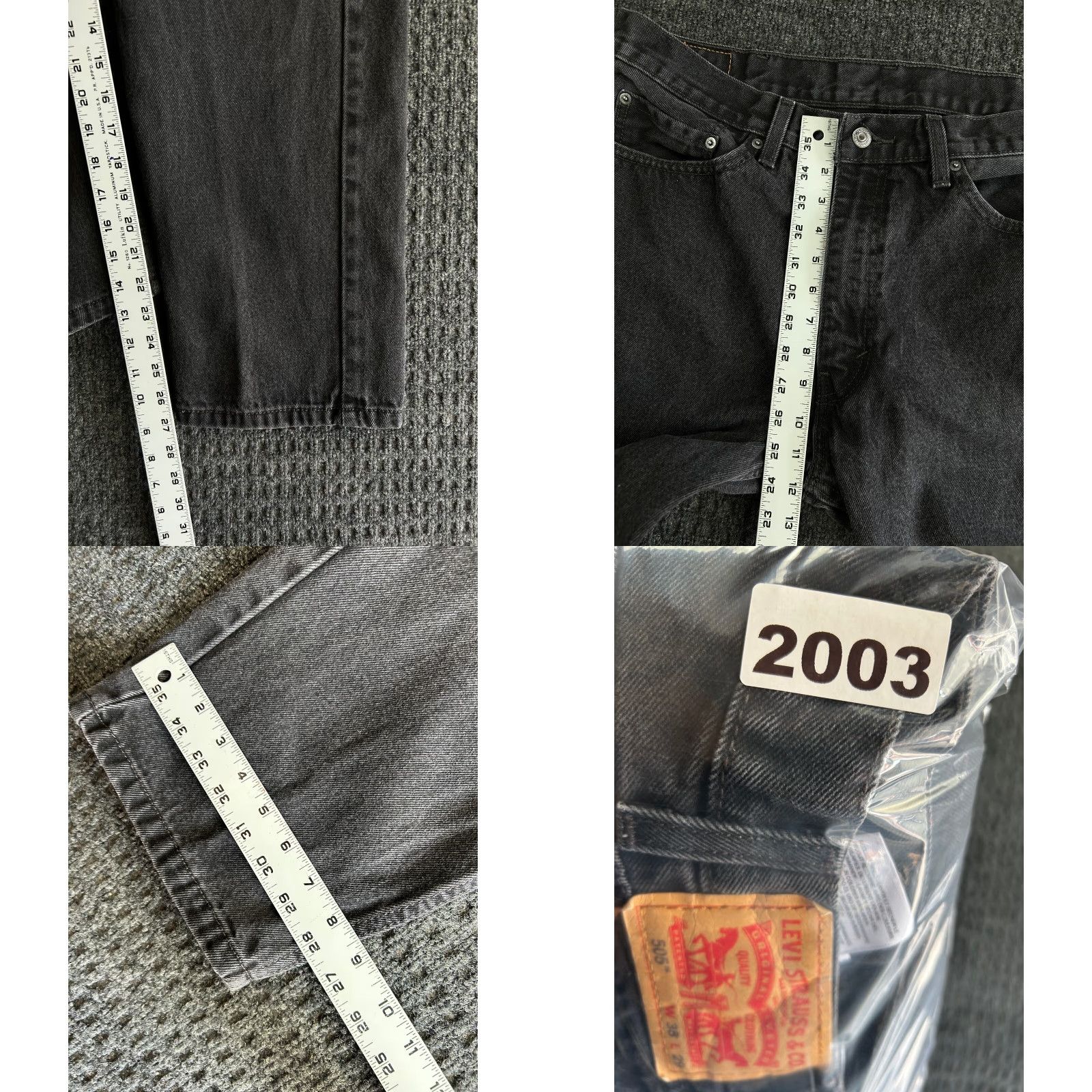 Levi's VINTAGE Levi’s 505 Jeans Denim Black 38 x 29 Men’s Straight Regular 80s 90s Grunge Hip Hop Rock USA Jeans Size US 38 / EU 54 - 8 Thumbnail