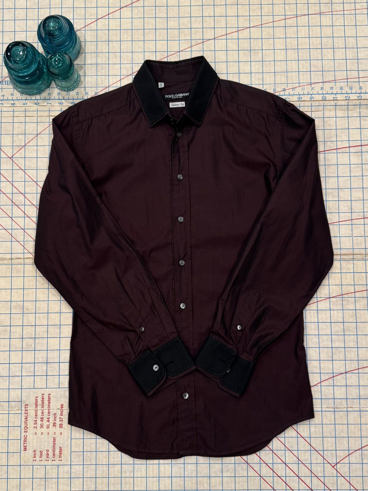 Dolce & Gabbana Double Collar Button Up Y2K Club Wear 40 in Red, Men's (Size M) — image 6 of 6
