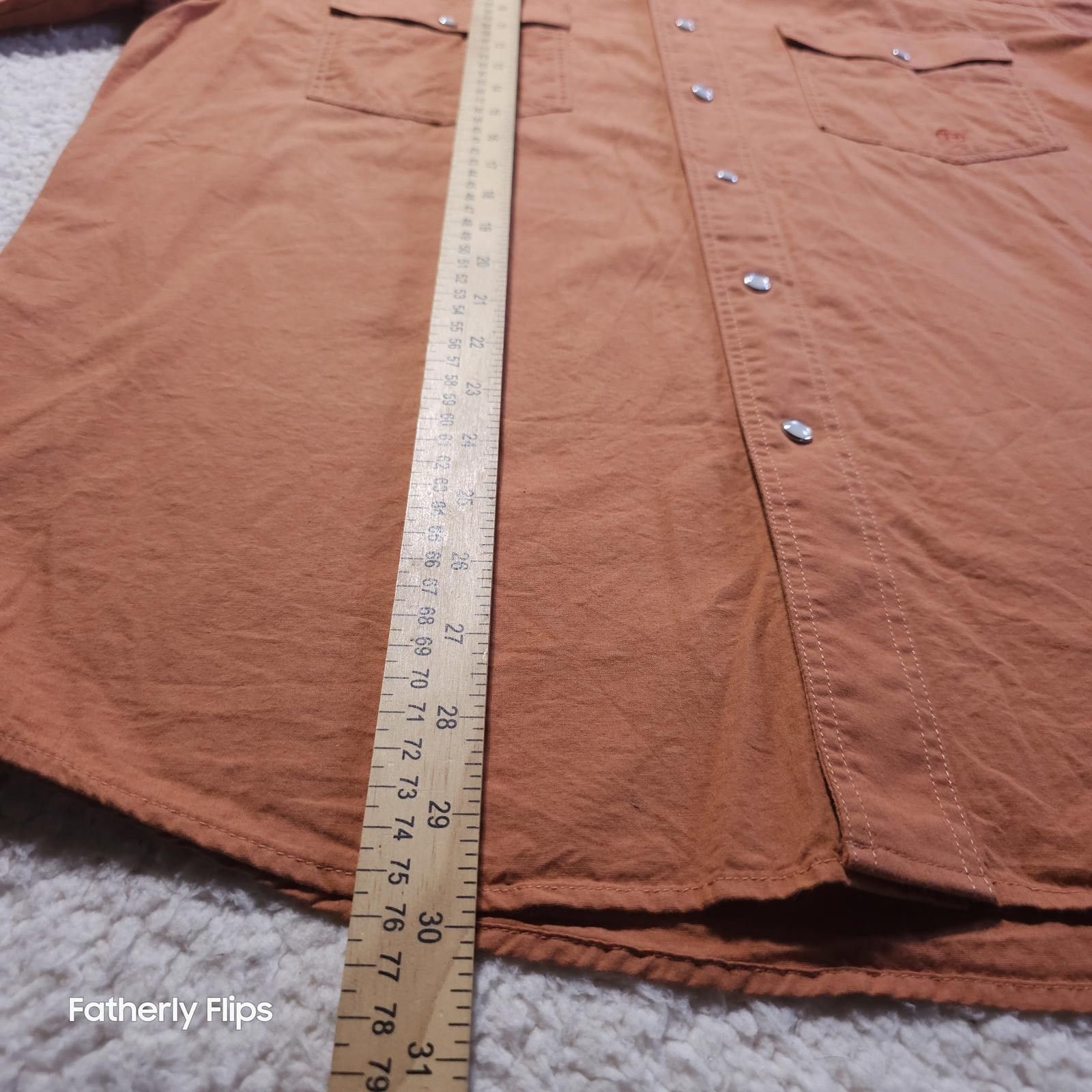 Roper Roper Mens Western Short Sleeve Shirt Medium Rust Pearl snap Size US M / EU 48-50 / 2 - 6 Thumbnail