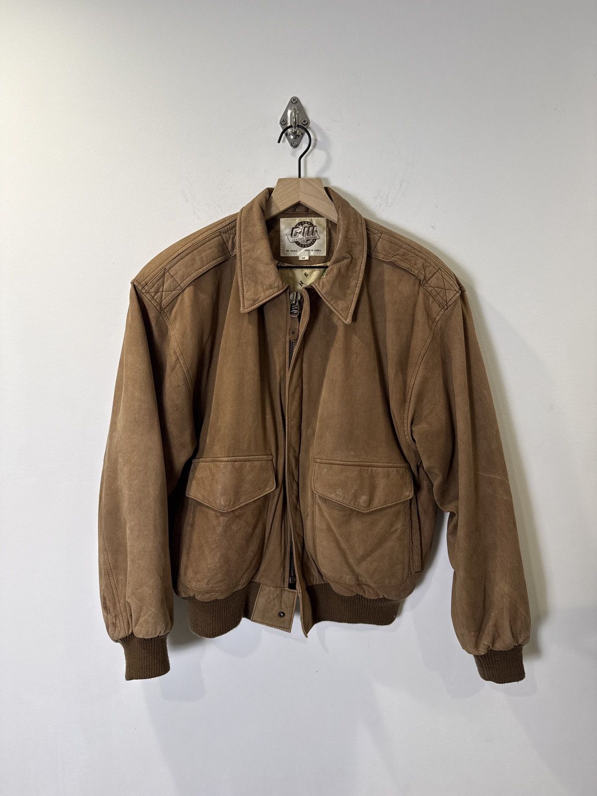 Vintage Vintage Brown Leather Bomber Jacket Size US M / EU 48-50 / 2 - 1 Thumbnail