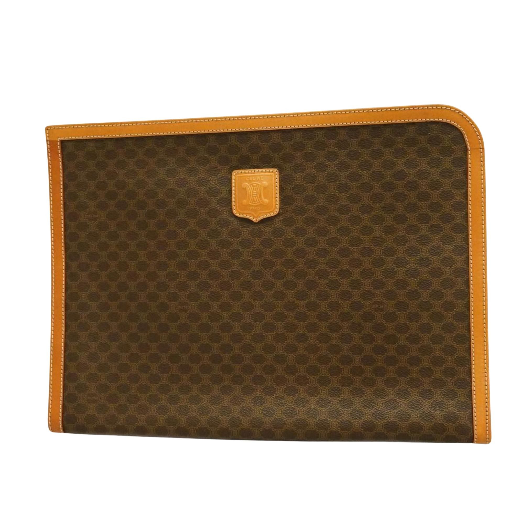 image of Celine Céline Macadam Clutch in Brown, Women's
