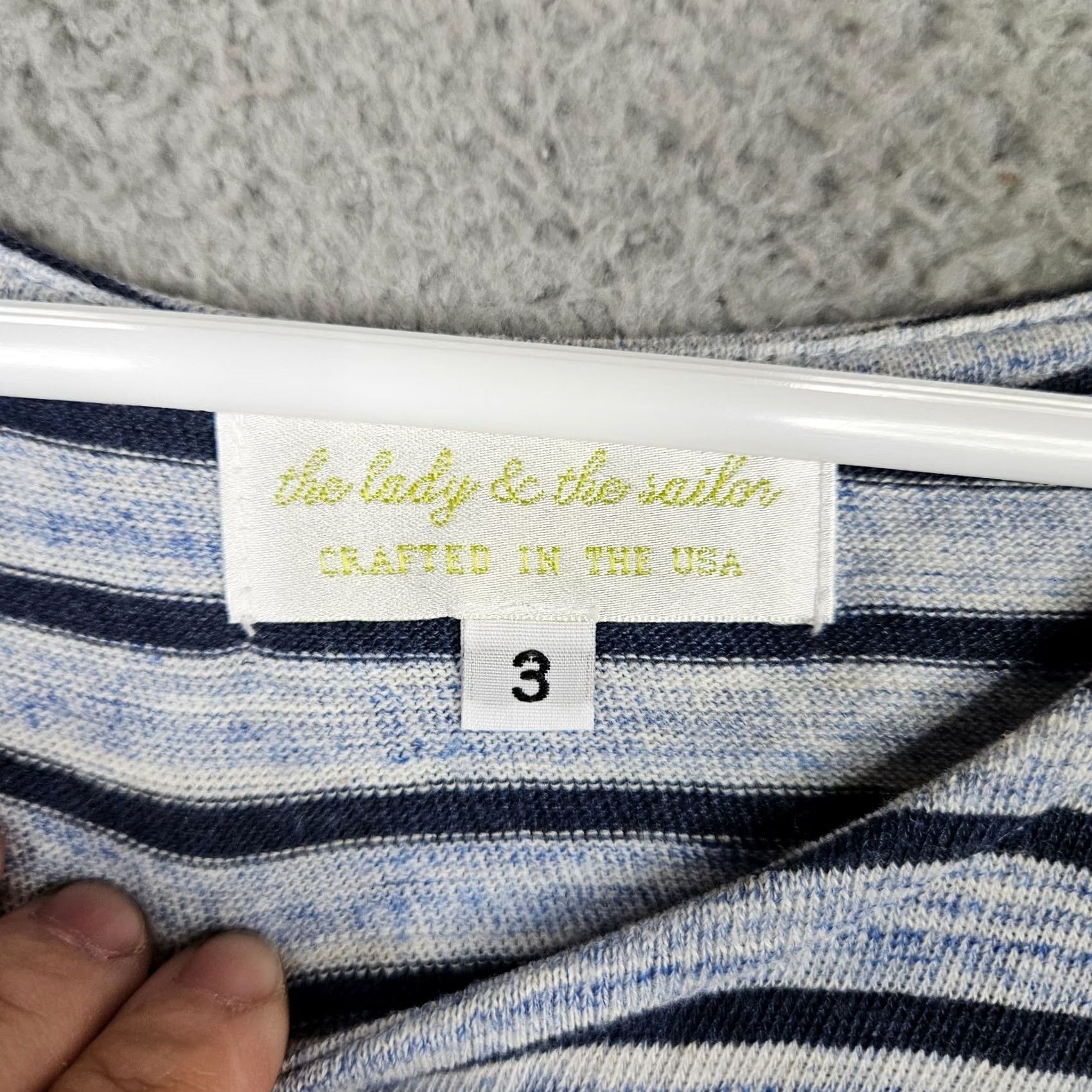 Vintage The Lady & The Sailor Dress Women Round Neck Mini Blue Black Stripes Sz 3 Figures: Cotton Polyester All Season Dress Length Short Vintage No Size XS / US 0-2 / IT 36-38 - 5 Thumbnail