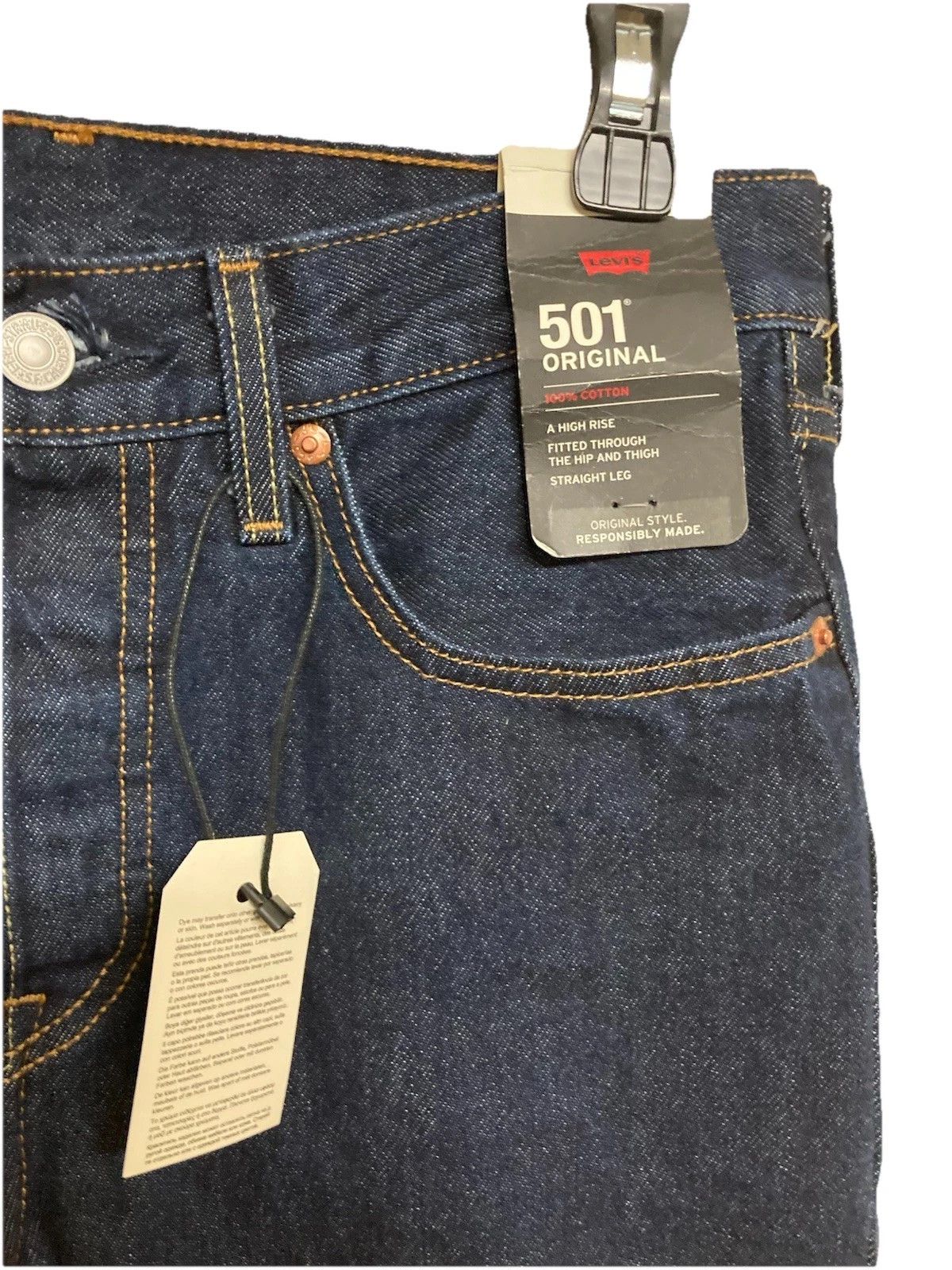 Levi's Levi's 501 Original Fit Jeans Blue Sz 27x32 NWT Meas 29x32 Size US 27 - 4 Thumbnail