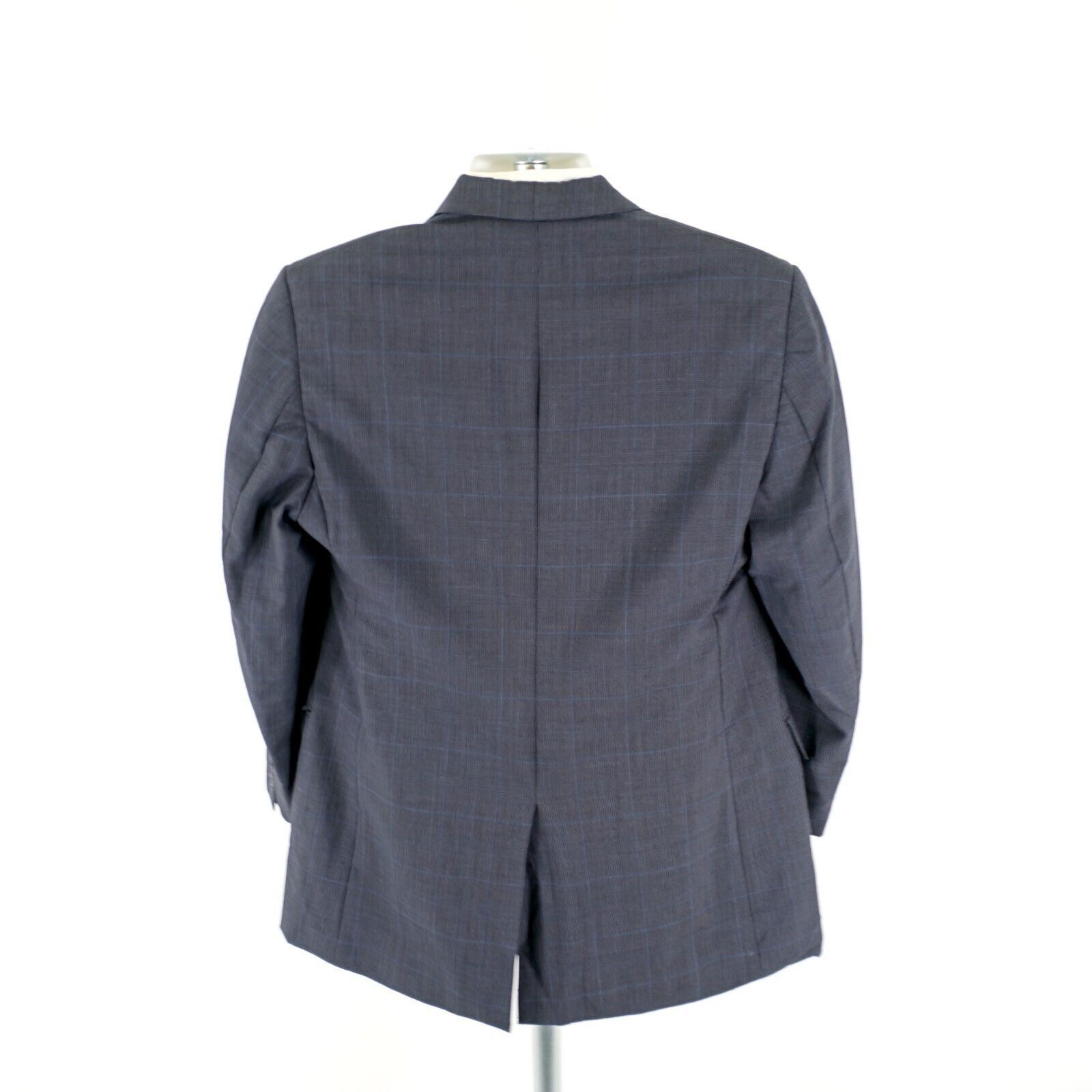Jos. A. Bank Jos A Bank Wool Gray Glen Plaid W/ Blue Windowpane 2 Button Size 38R - 7 Thumbnail