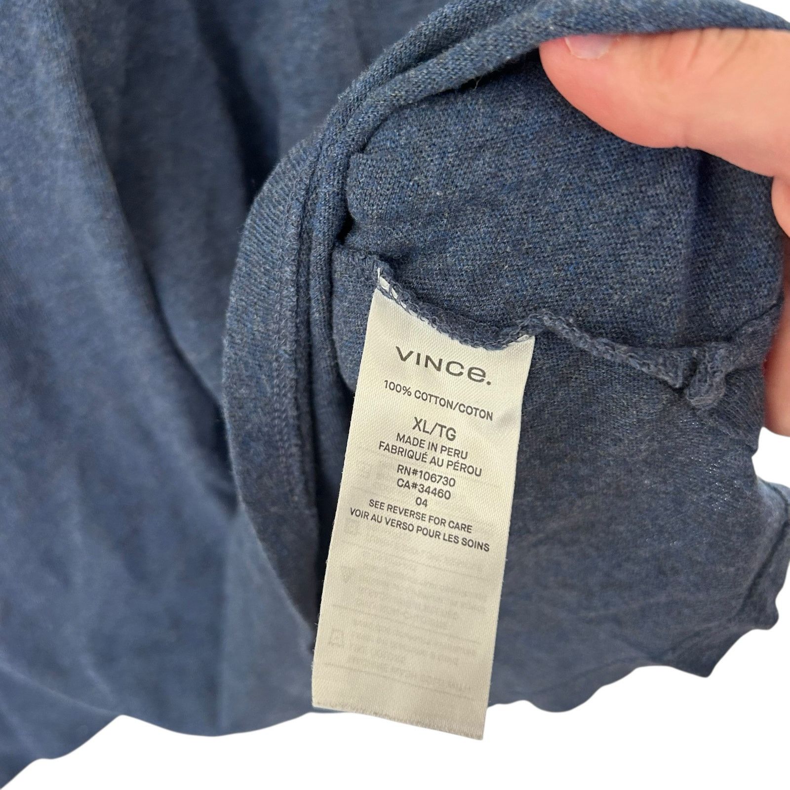 Vince Vince Navy Blue Long Sleeve Henley Sz XL Size US XL / EU 56 / 4 - 3 Thumbnail