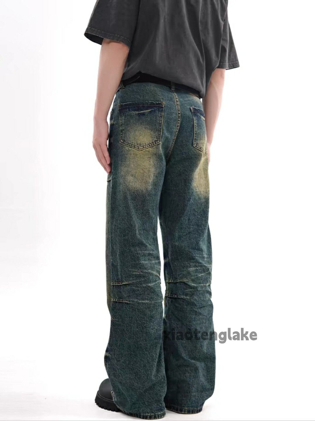 Jean × Vintage washed faded patchwork grunge rusty hiphop yuppie jeans Size US 32 / EU 48 - 4 Thumbnail