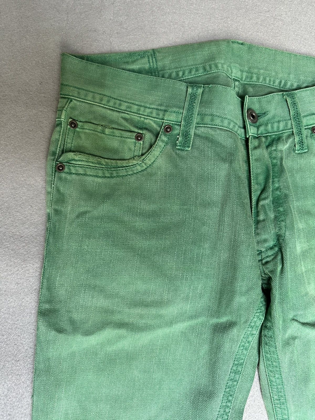 Japanese Brand FLARE Difference Rupert Green Denim Size US 31 - 7 Thumbnail