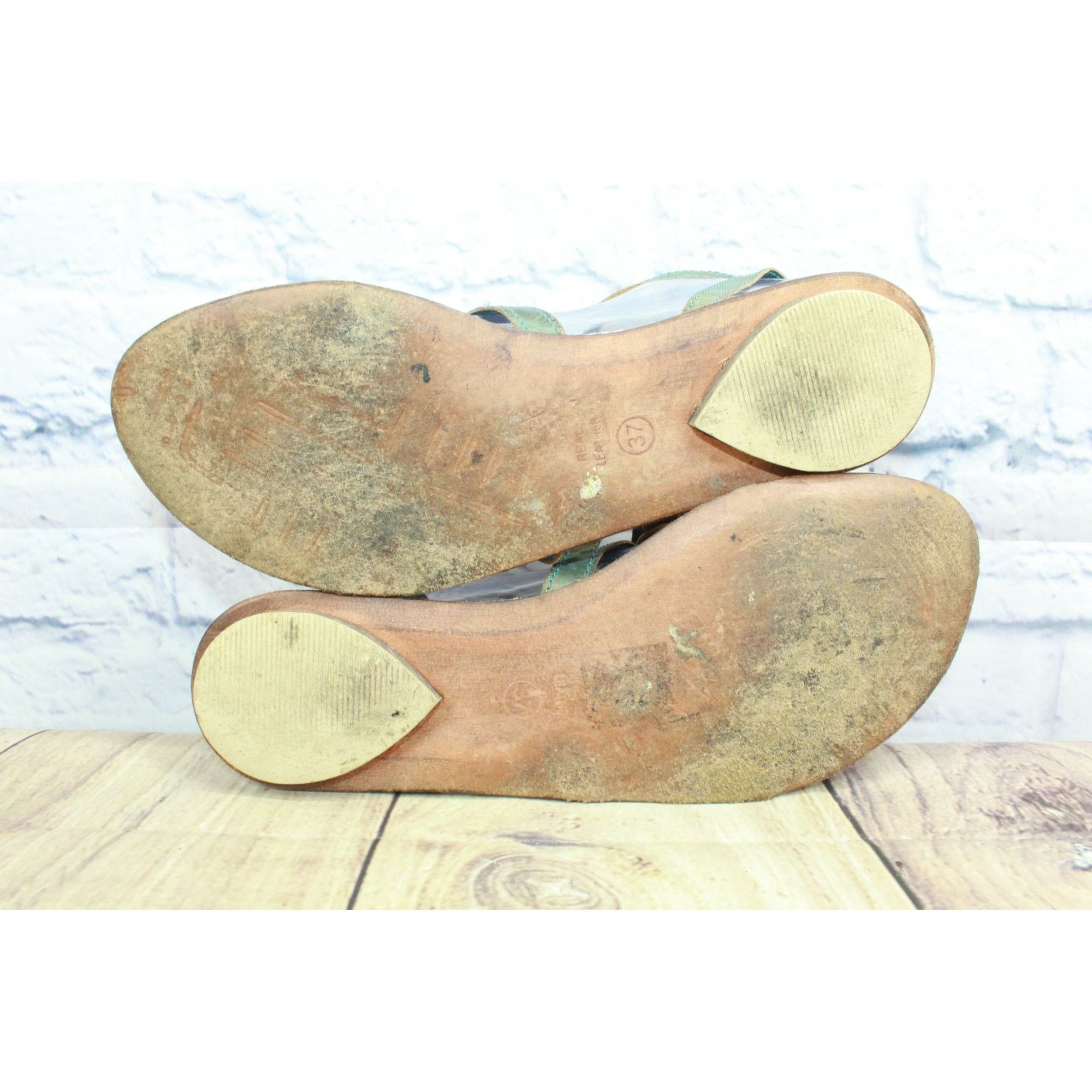 Leather Miss Albright Women's Leather Slingback Flat Sandals Size 7 Size US 7 / IT 37 - 9 Thumbnail