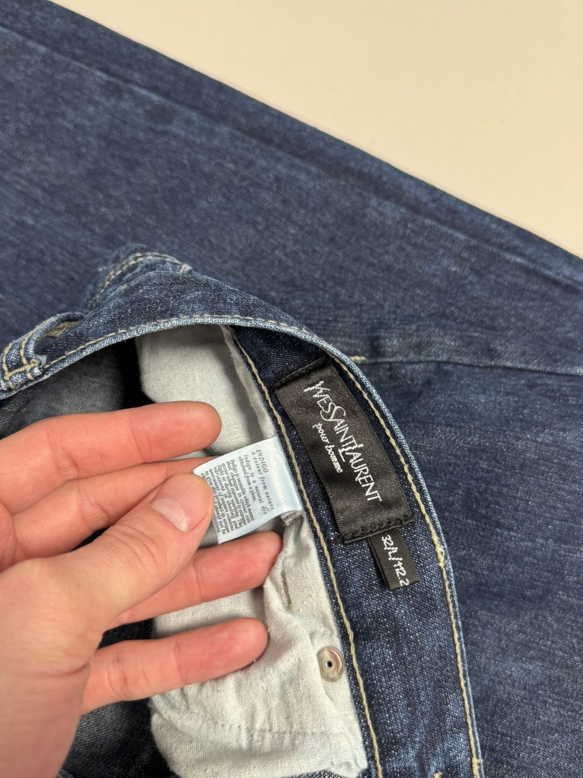 Yves Saint Laurent Vintage Yves Saint Laurent YSL Navy Blue Denim Jeans Pants Size US 32 / EU 48 - 14 Thumbnail