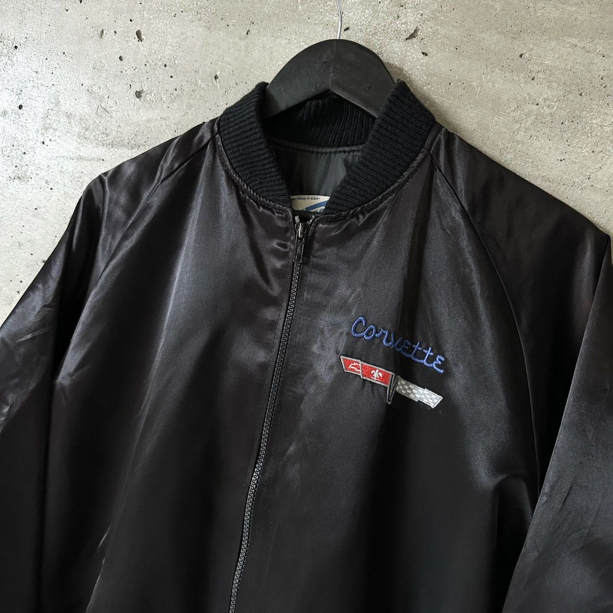 Chevrolet Vintage 90’s Corvette Satin Bomber Jacket Size US M / EU 48-50 / 2 - 1 Thumbnail