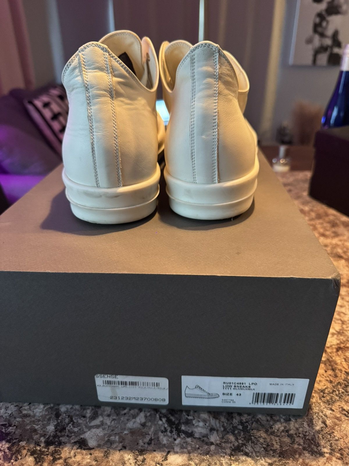 Rick Owens Low Top White Leather Rick Owen Size US 10 / EU 43 - 2 Thumbnail