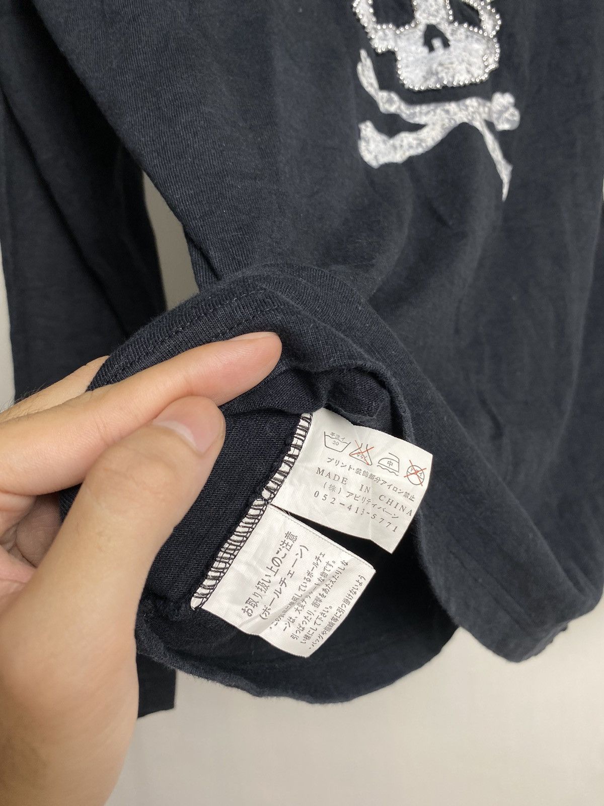 If Six Was Nine × Japanese Brand × Le Grande Bleu (L.G.B.) Dengerous Warning Skull Laces Up Longsleeve Size US M / EU 48-50 / 2 - 9 Thumbnail