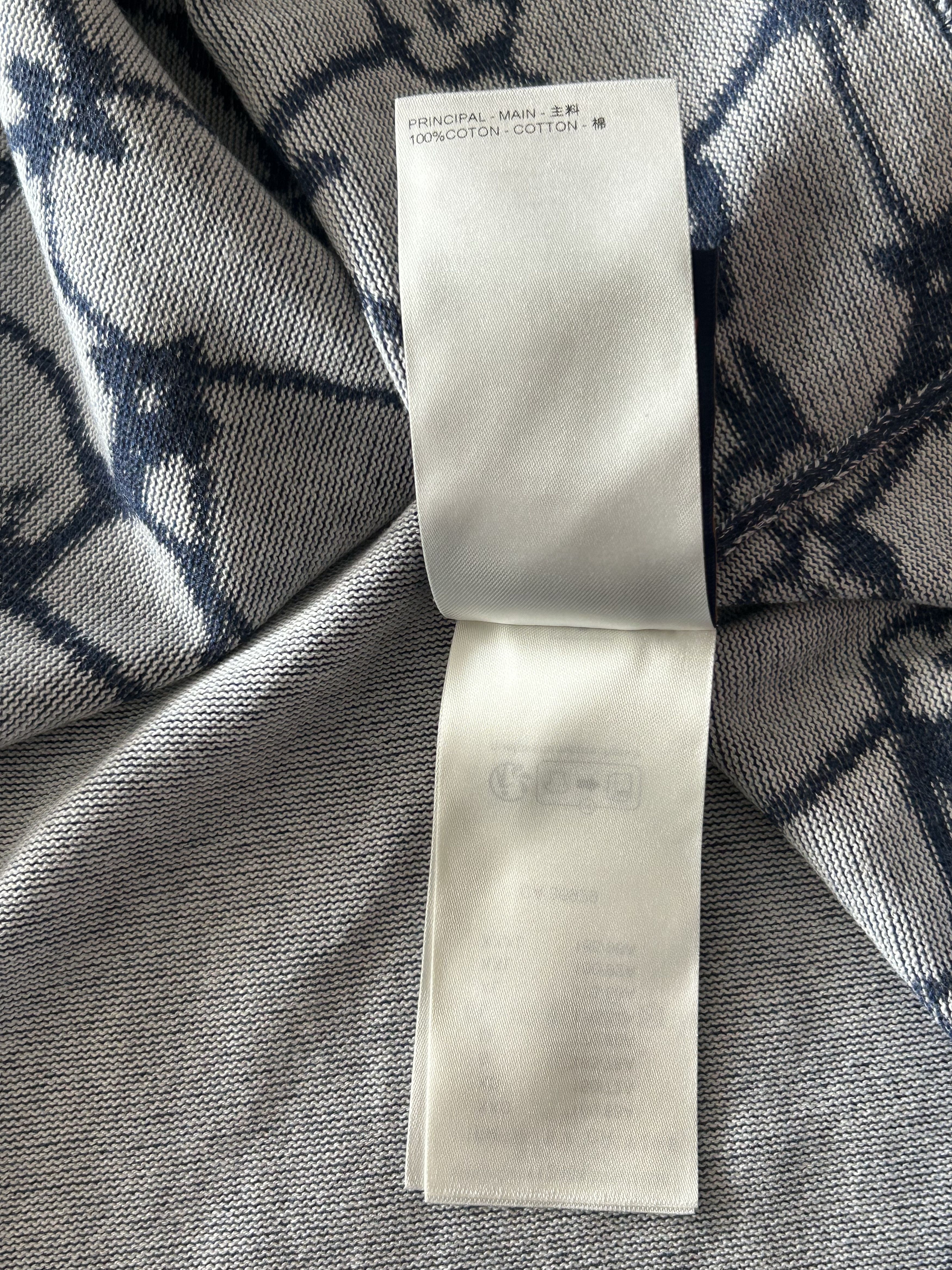 Louis Vuitton Blue & White Barb Wire Monogram Intarsia T-Shirt Size US XXL / EU 58 / 5 - 5 Thumbnail