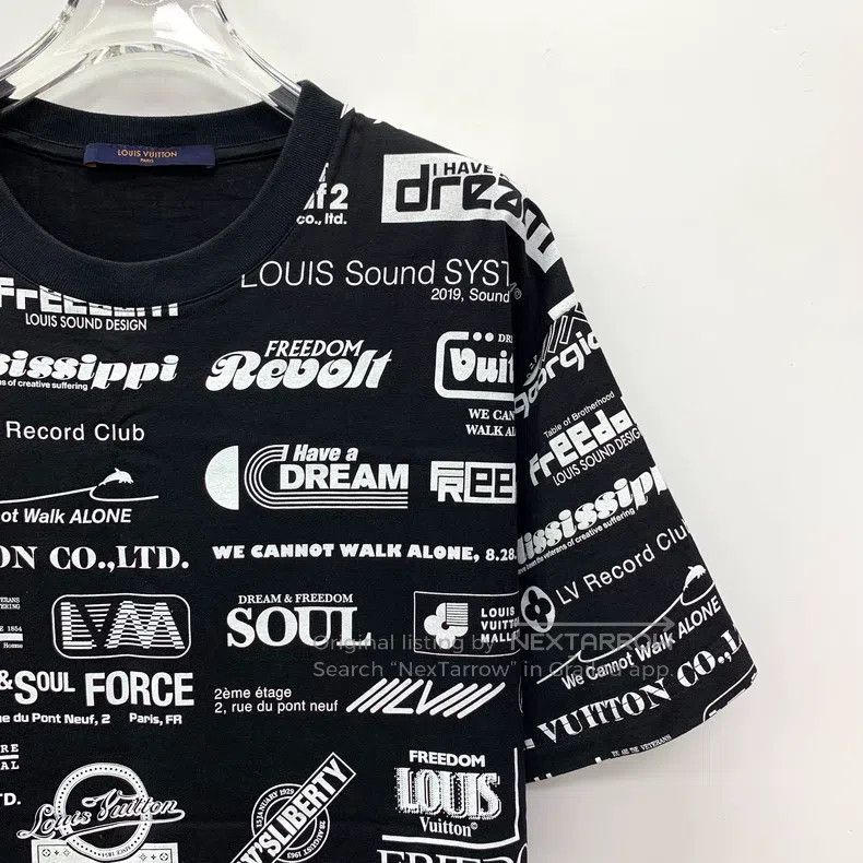 Louis Vuitton Louis Vuitton Black letter logo printed cotton crewneck T- Size US L / EU 52-54 / 3 - 3 Thumbnail