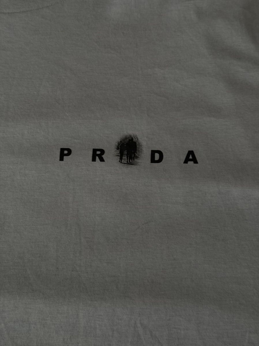 Prada ARCHIVAL!Prada Grey Printed Cotton Jersey T-Shirt Size US XXL / EU 58 / 5 - 2 Thumbnail