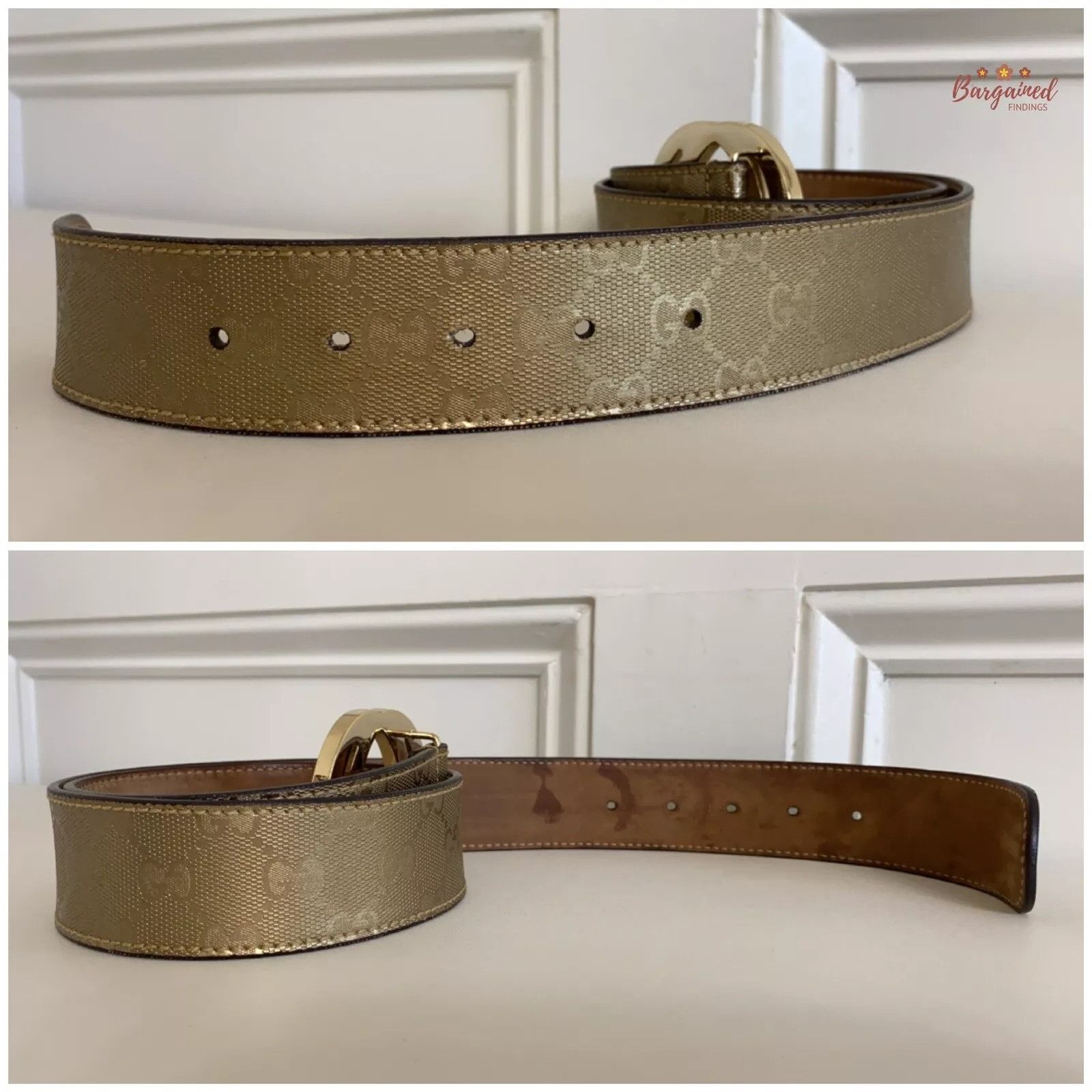 Gucci Gucci Imprime Monogram Leather Interlocking G Buckle Belt Size 30 - 6 Thumbnail